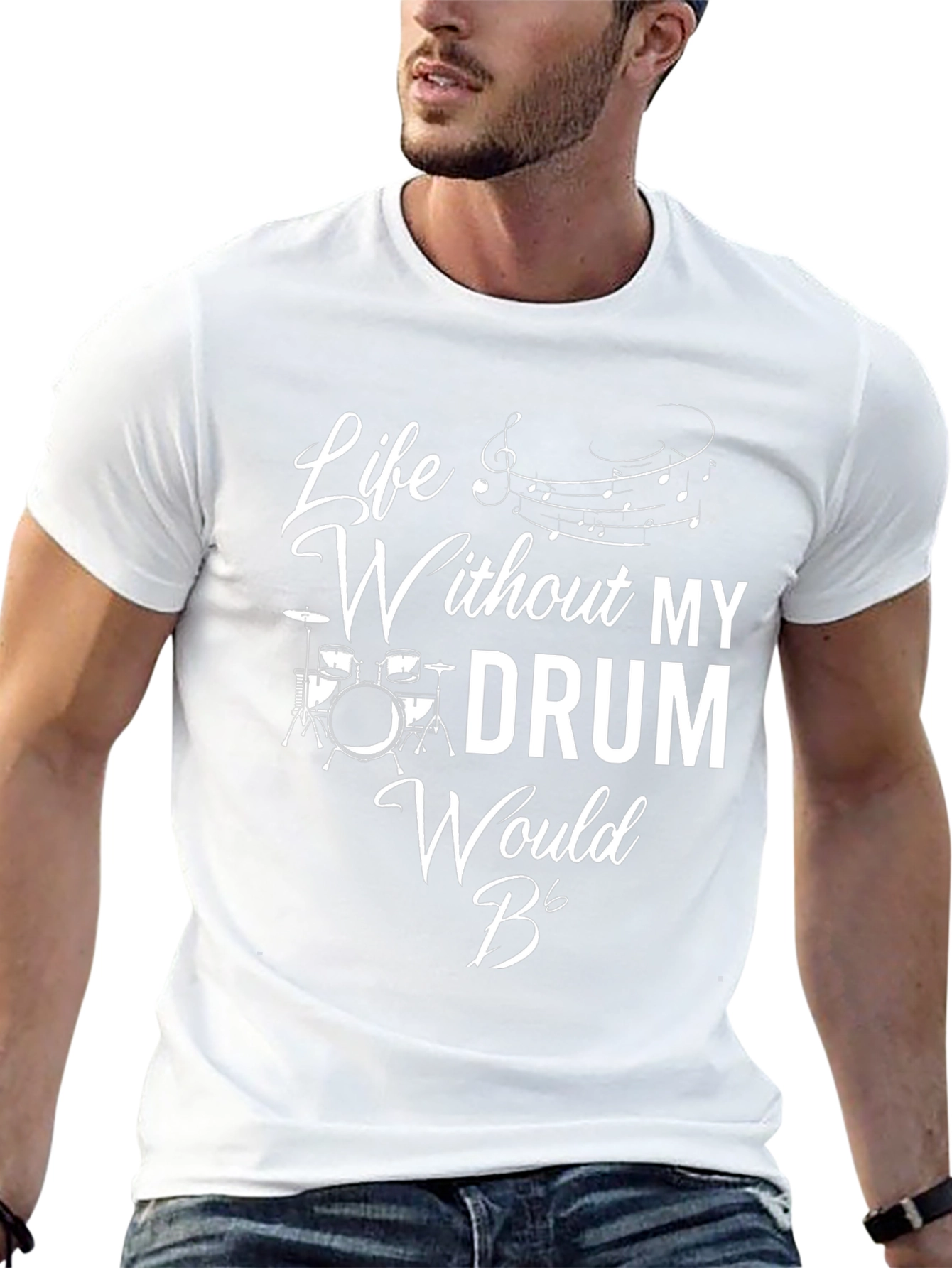 Life Without My Drum Black Graphic T-Shirt