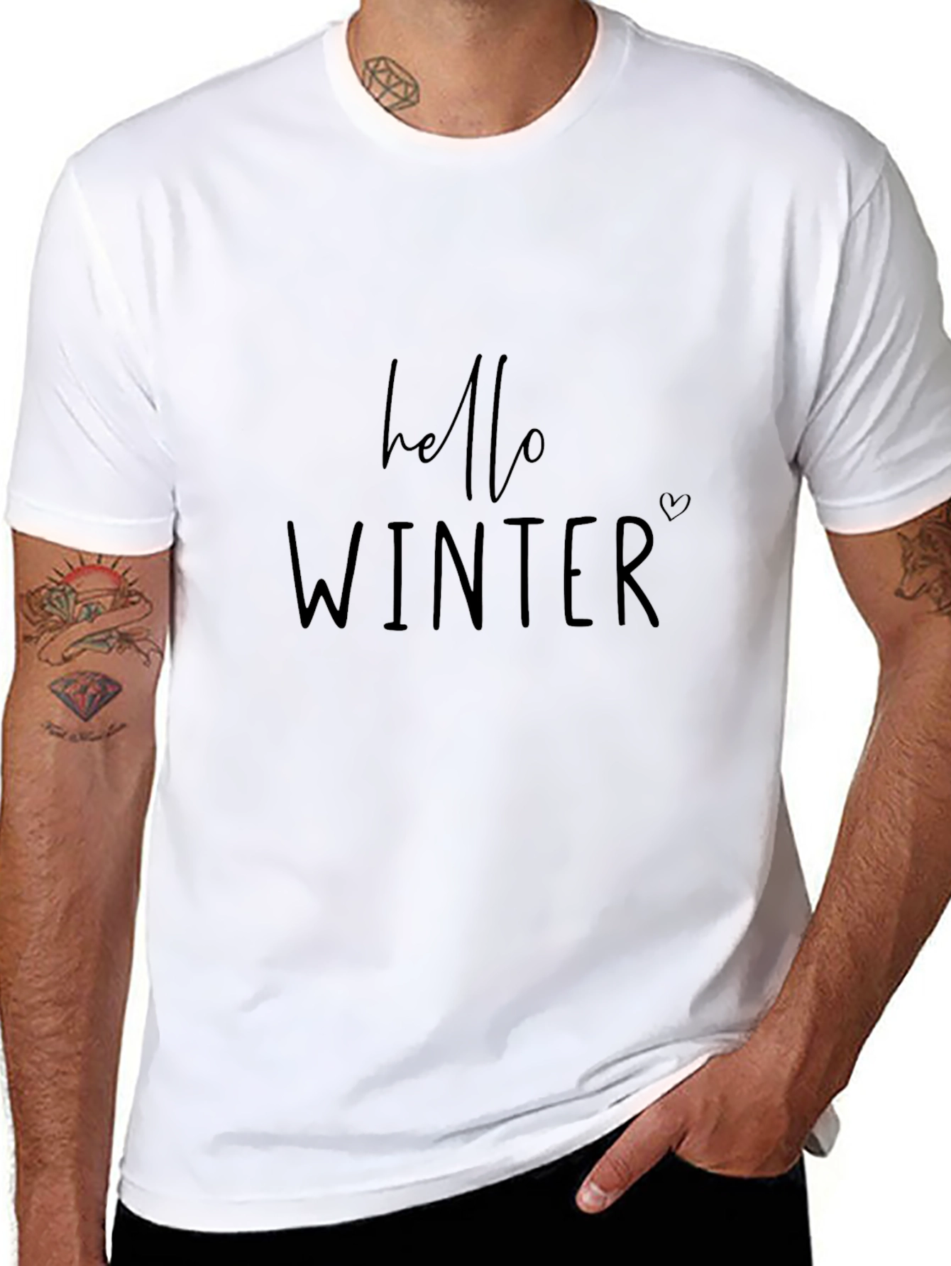 Hello Winter Graphic Tee - Mens Black T-Shirt