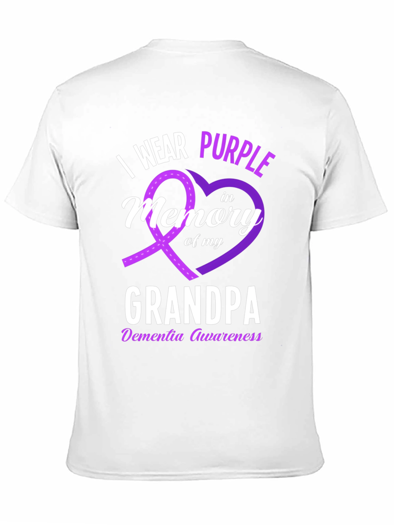 I Wear Purple Grandpa Dementia Awareness T-Shirt