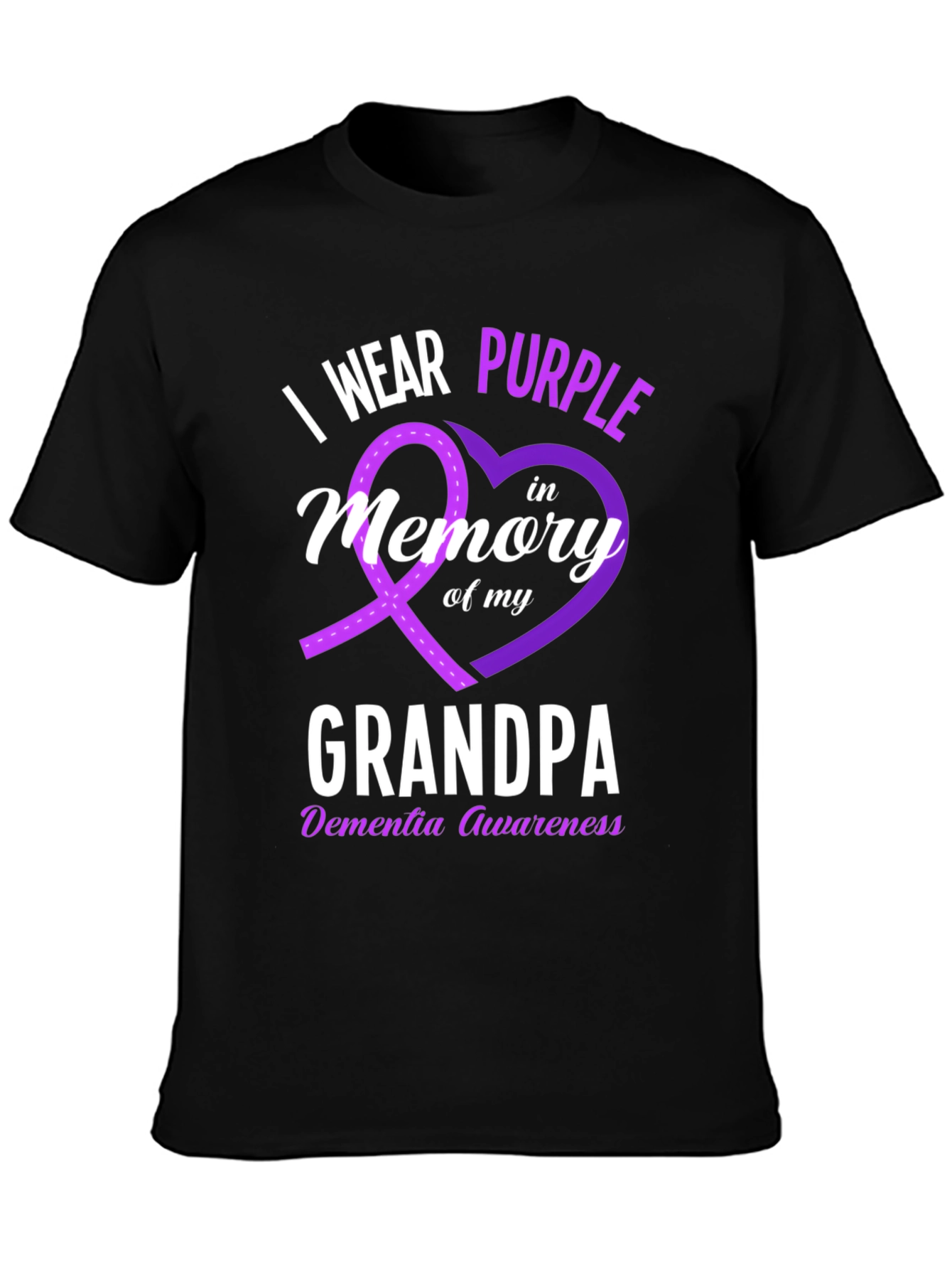 I Wear Purple Grandpa Dementia Awareness T-Shirt