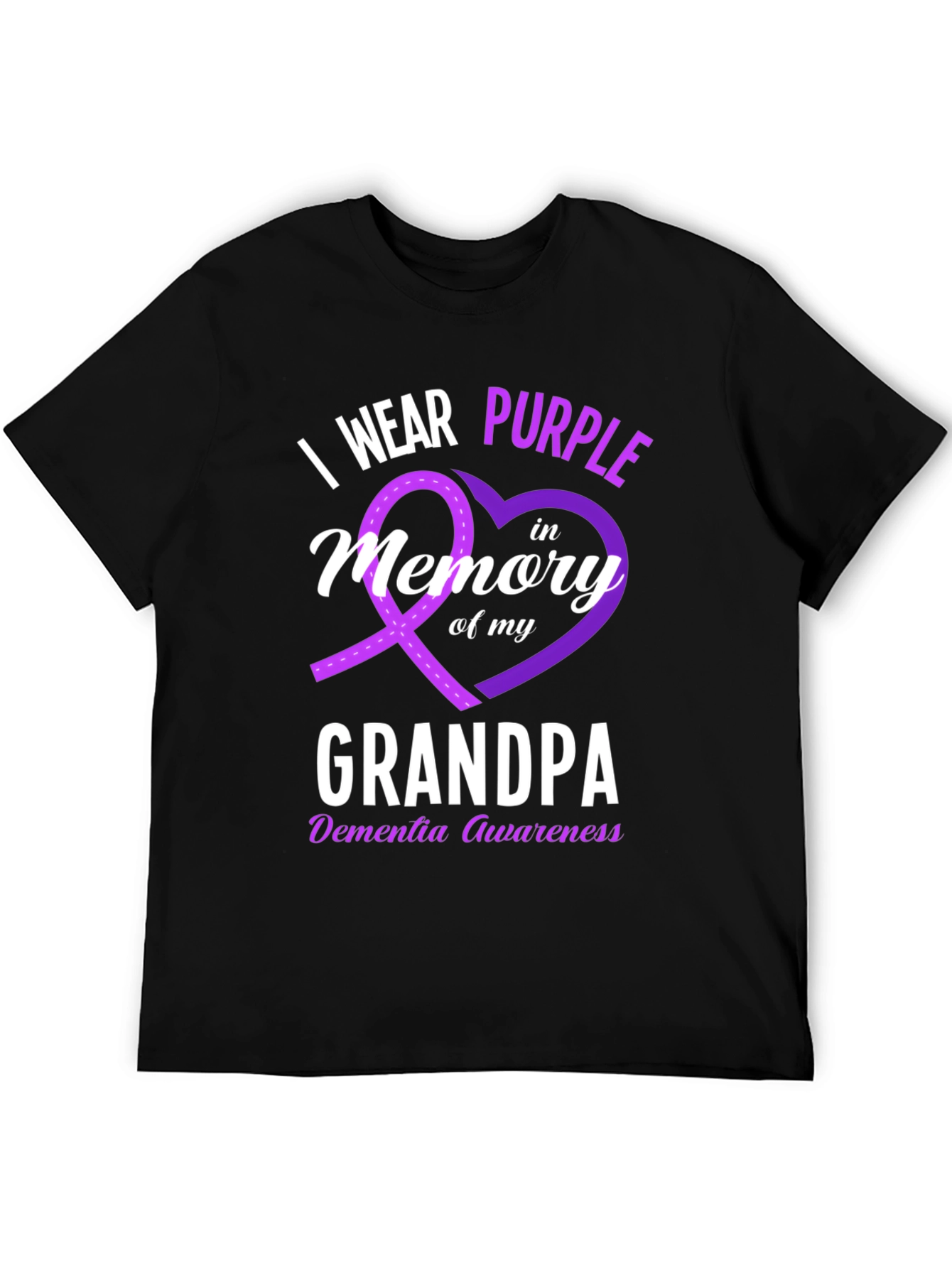 I Wear Purple Grandpa Dementia Awareness T-Shirt