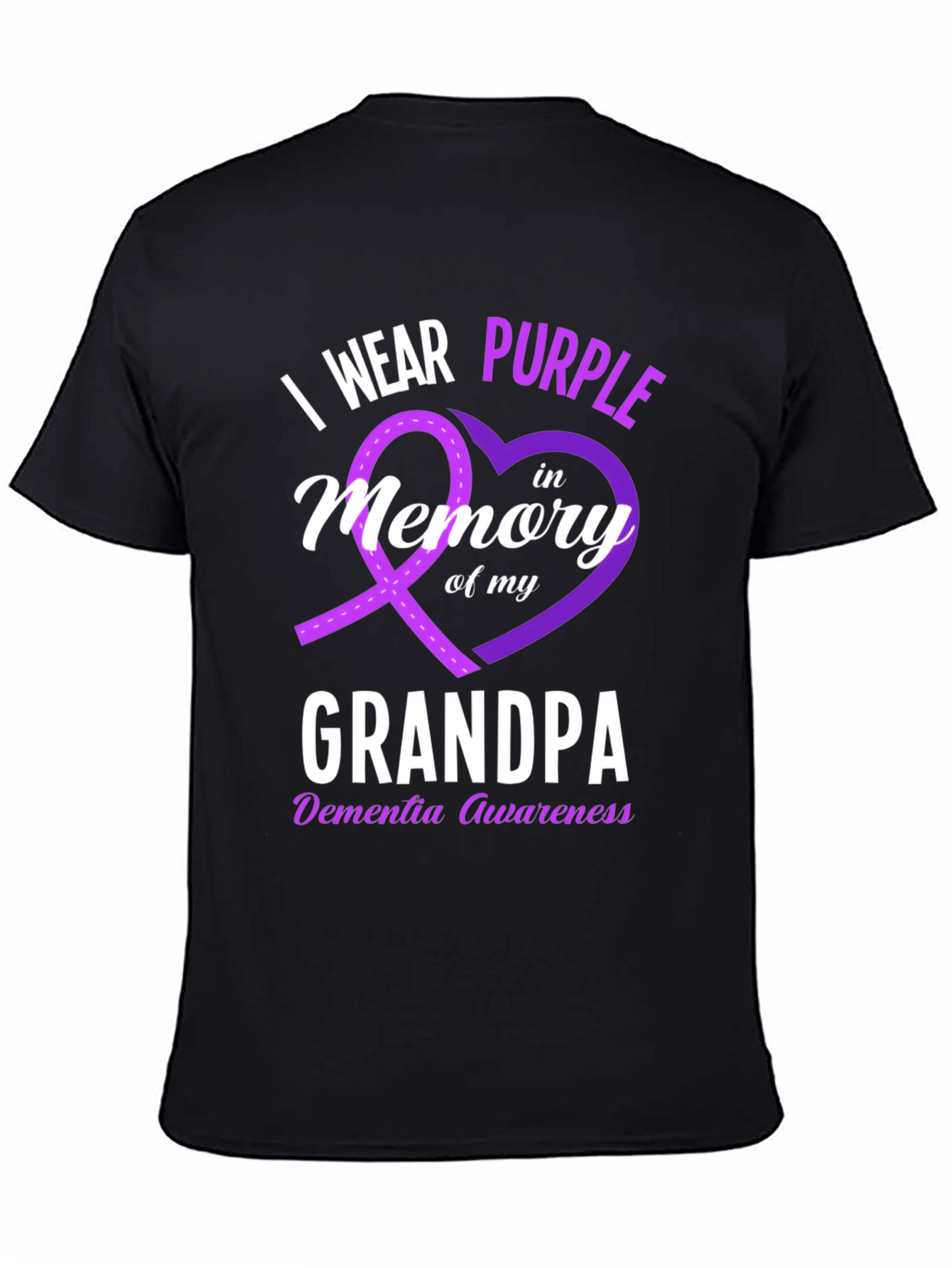 I Wear Purple Grandpa Dementia Awareness T-Shirt