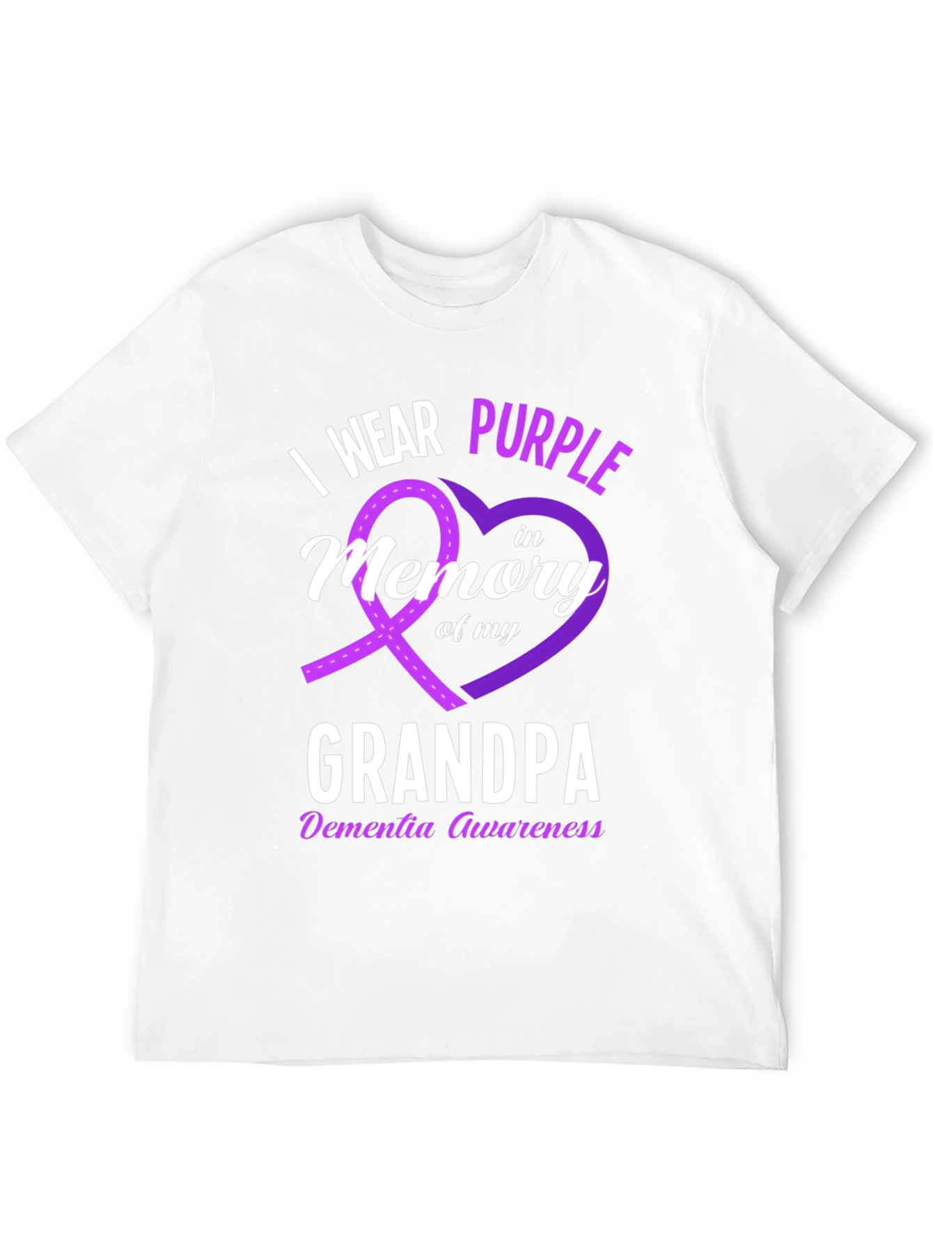 I Wear Purple Grandpa Dementia Awareness T-Shirt