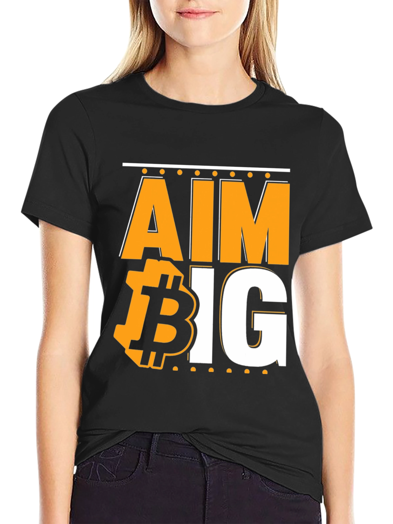 Aim Big Bitcoin Graphic T-Shirt