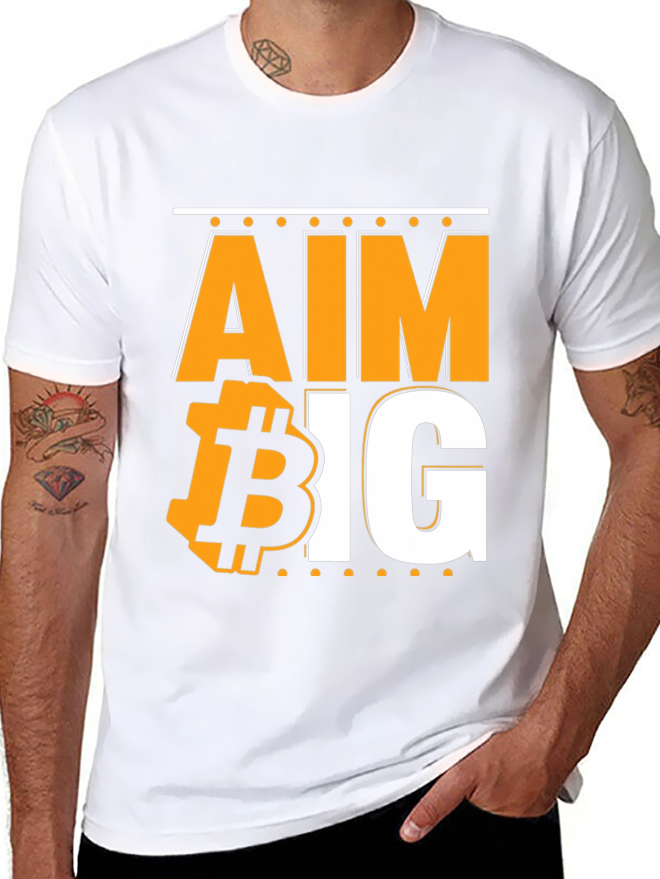 Aim Big Bitcoin Graphic T-Shirt