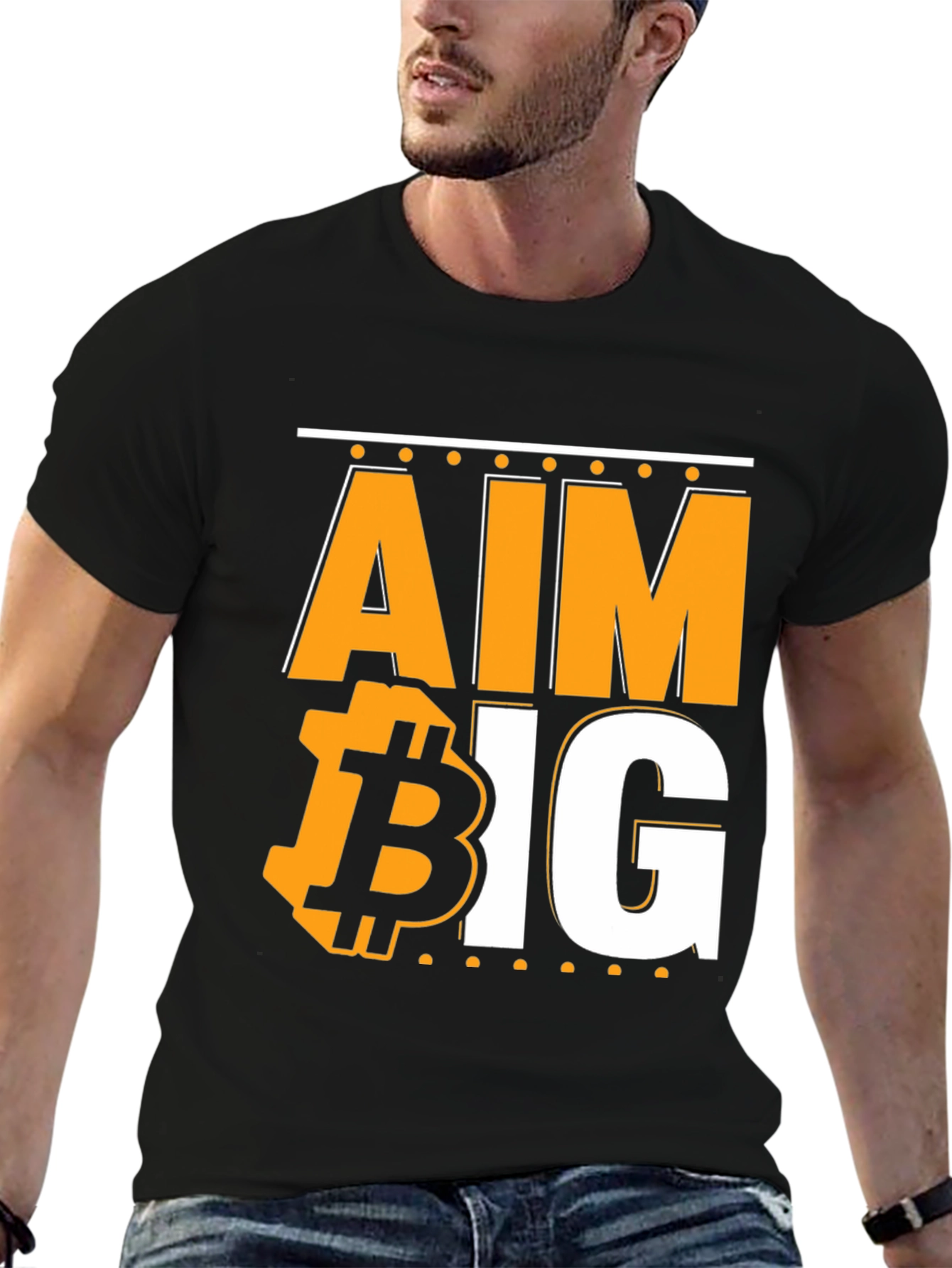 Aim Big Bitcoin Graphic T-Shirt