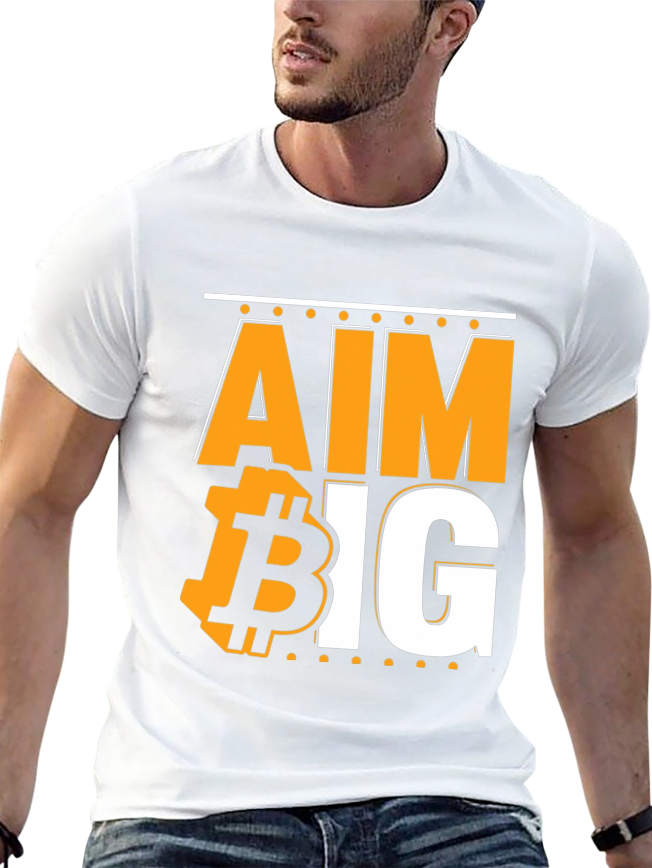 Aim Big Bitcoin Graphic T-Shirt