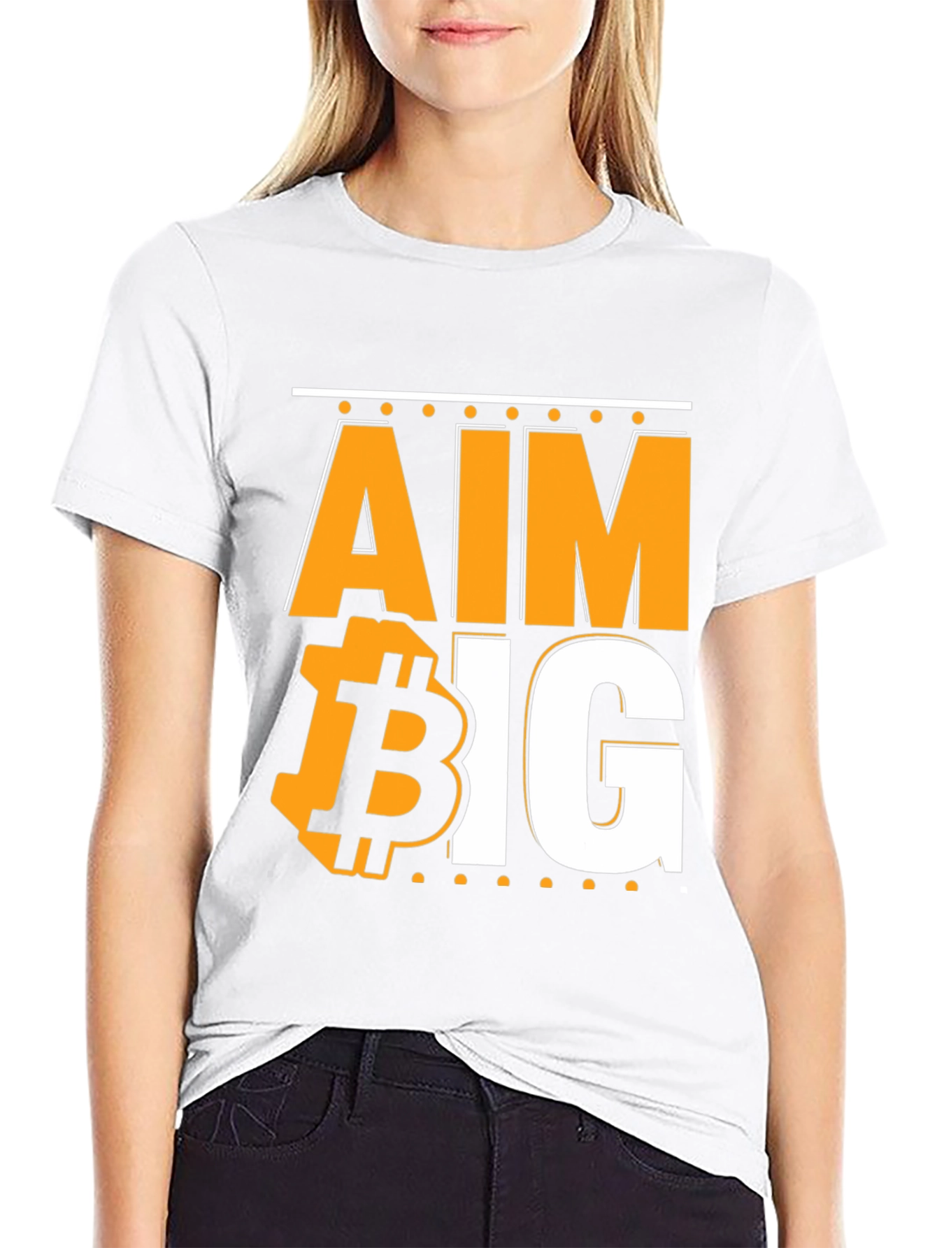 Aim Big Bitcoin Graphic T-Shirt