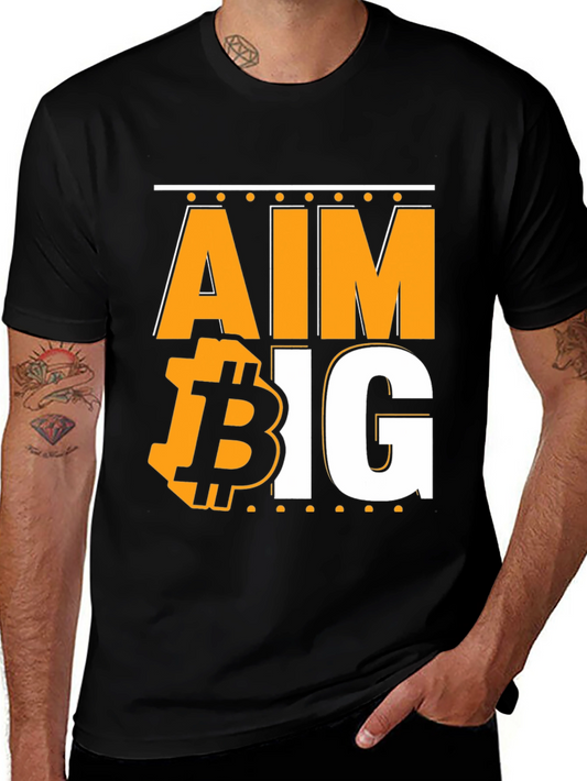 Aim Big Bitcoin Graphic T-Shirt