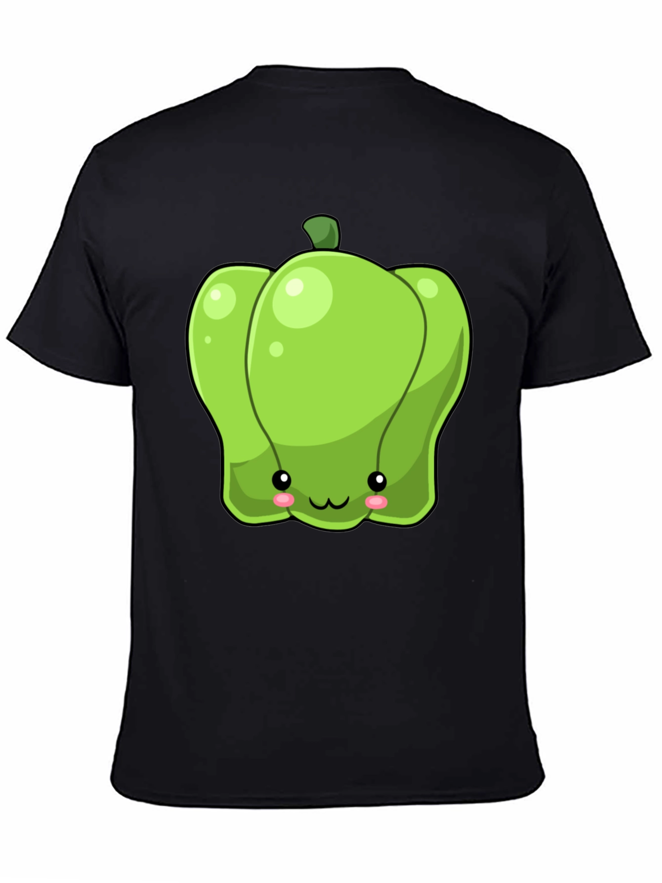 Kawaii Green Pepper Graphic Tee - Unisex Cotton T-Shirt