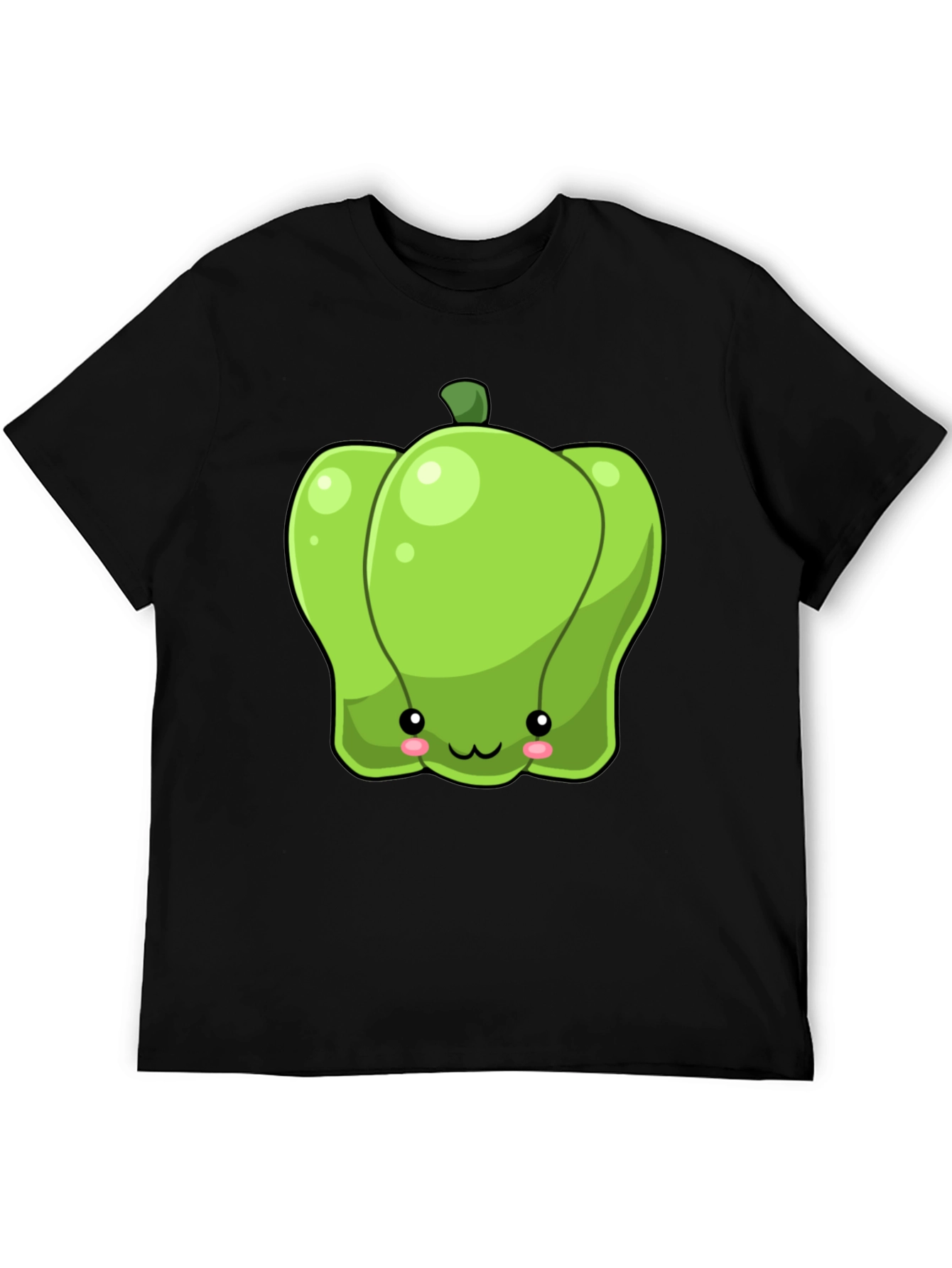 Kawaii Green Pepper Graphic Tee - Unisex Cotton T-Shirt