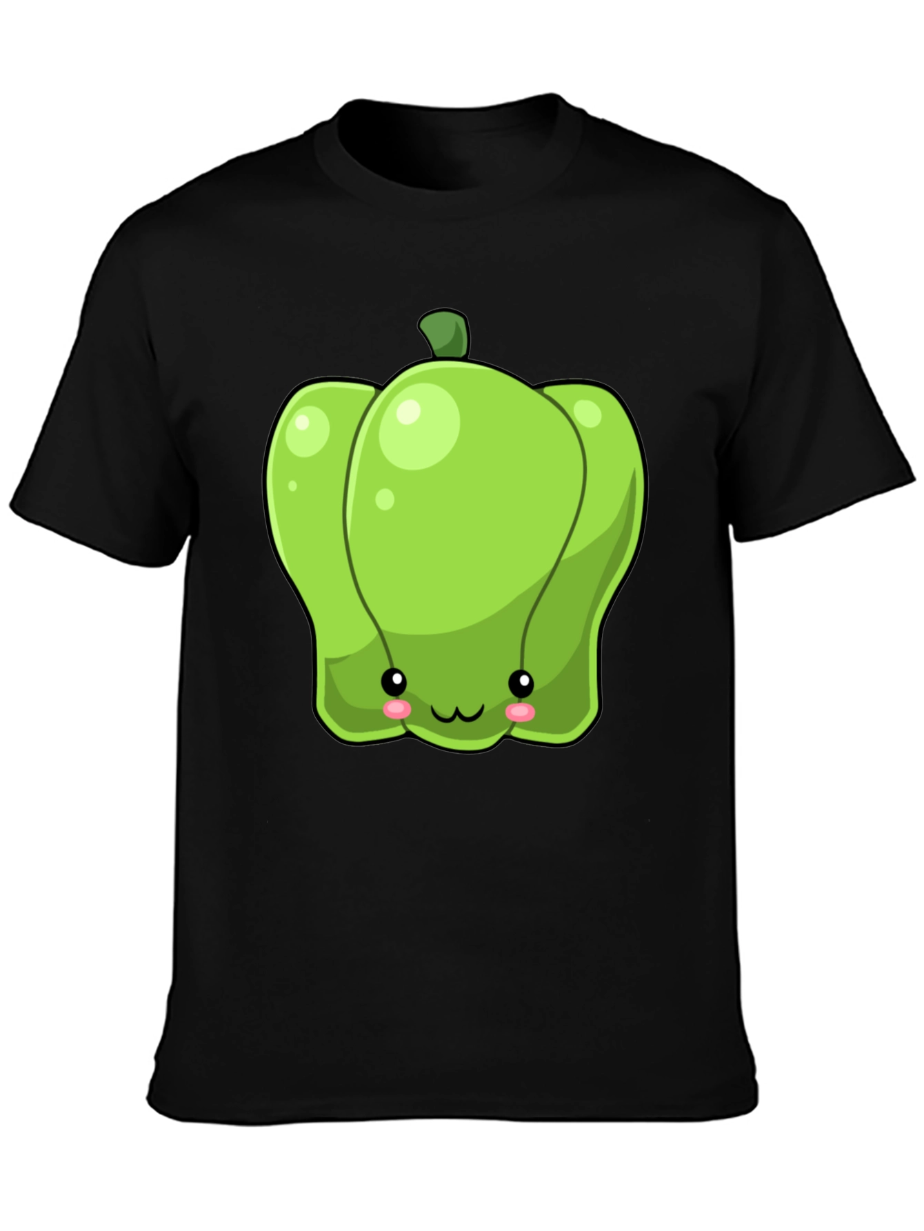 Kawaii Green Pepper Graphic Tee - Unisex Cotton T-Shirt