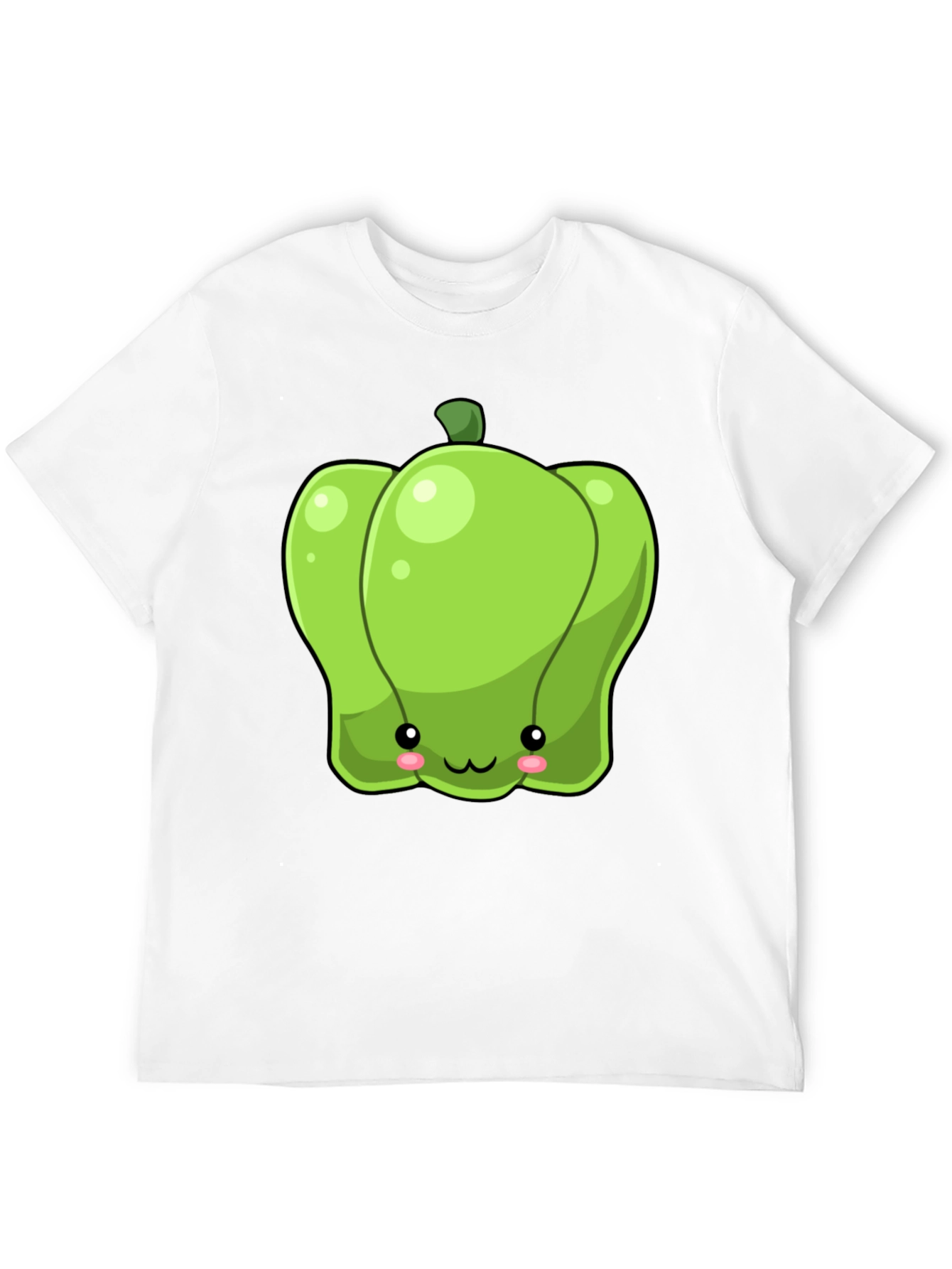 Kawaii Green Pepper Graphic Tee - Unisex Cotton T-Shirt