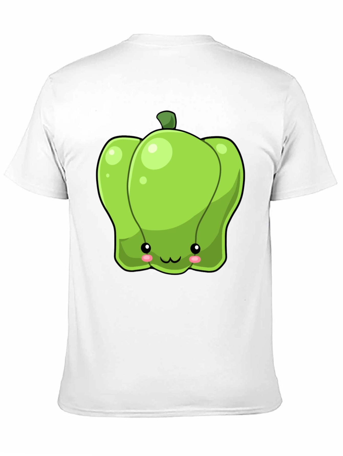 Kawaii Green Pepper Graphic Tee - Unisex Cotton T-Shirt