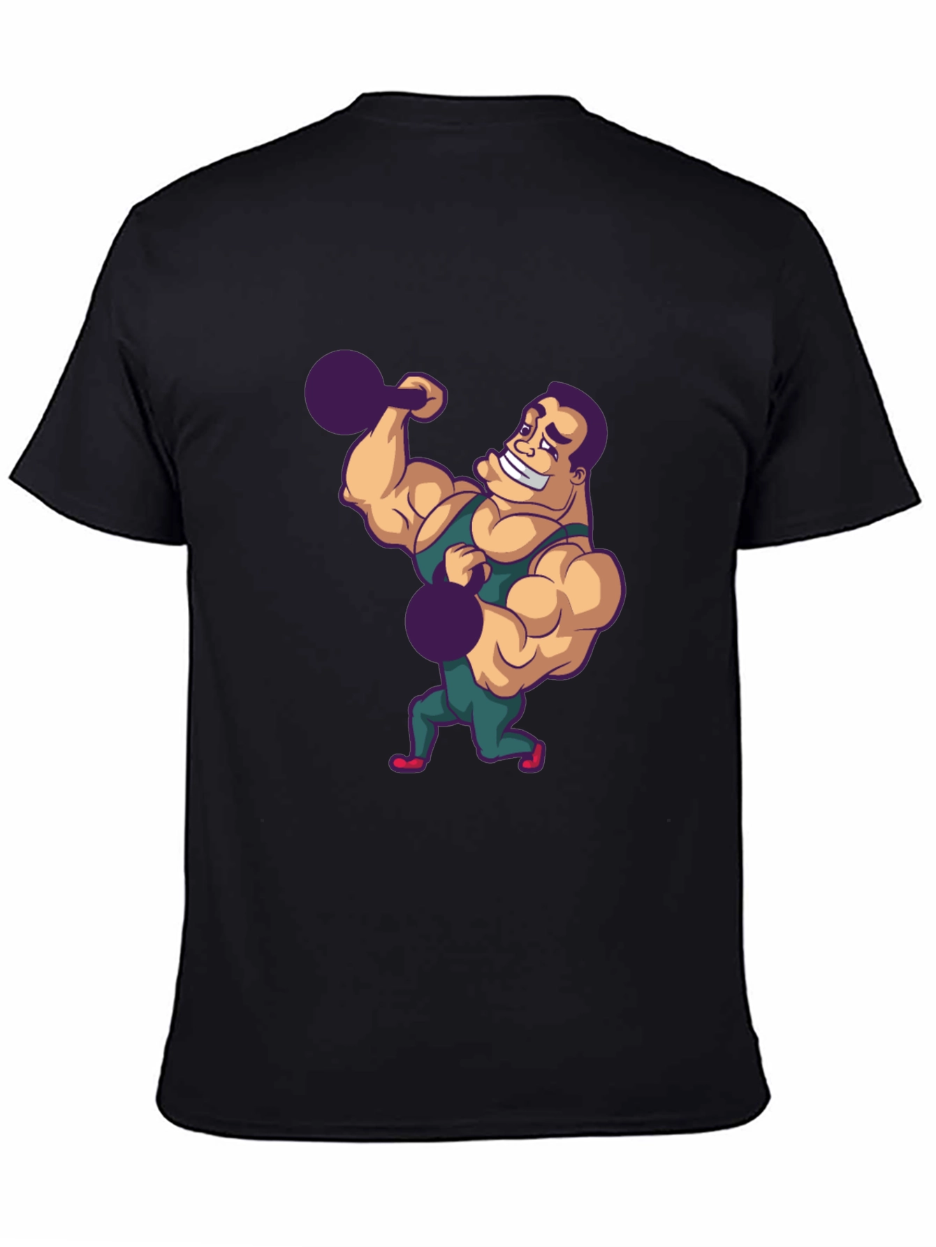 Funny Bodybuilder Graphic Tee - Black Cotton T-Shirt