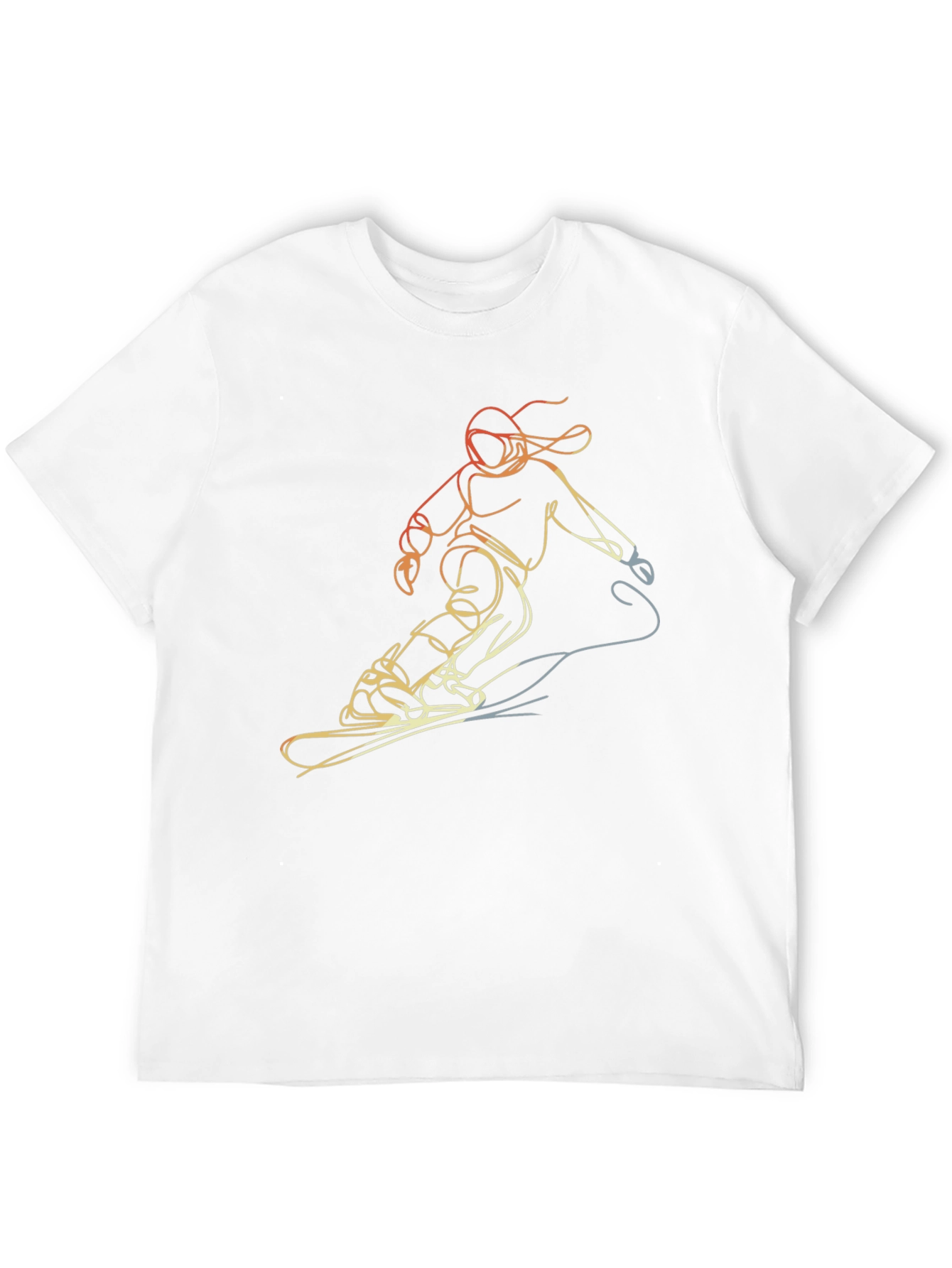 Snowboarding Line Art Tee - Cool Graphic T-Shirt