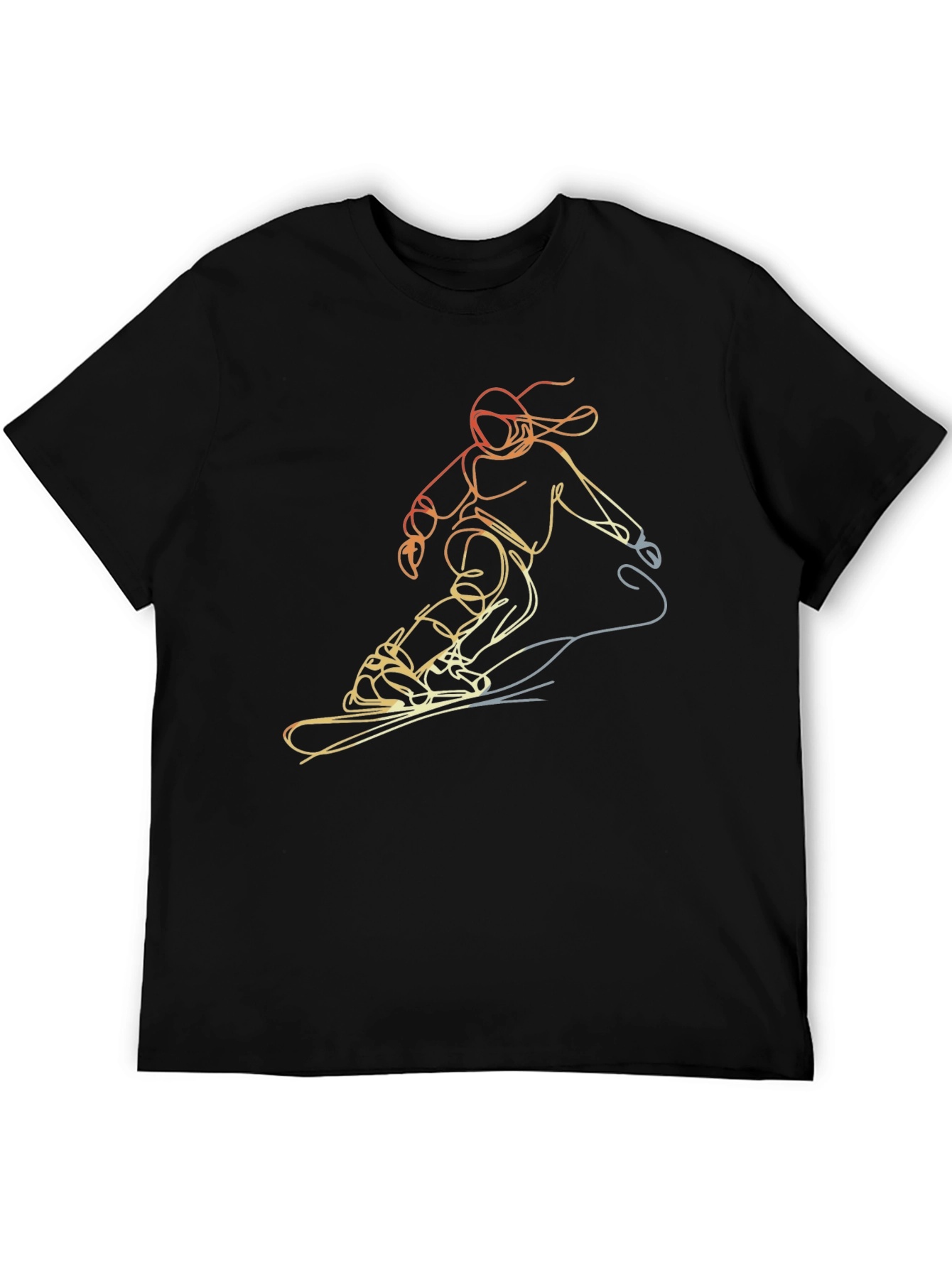 Snowboarding Line Art Tee - Cool Graphic T-Shirt