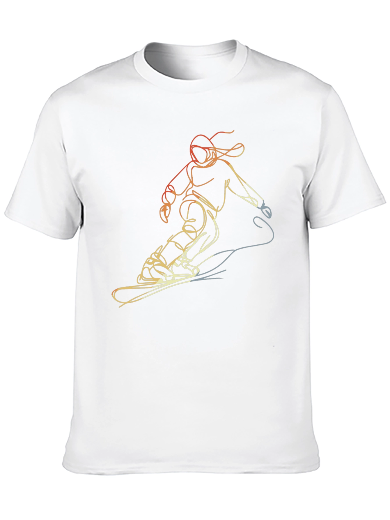 Snowboarding Line Art Tee - Cool Graphic T-Shirt