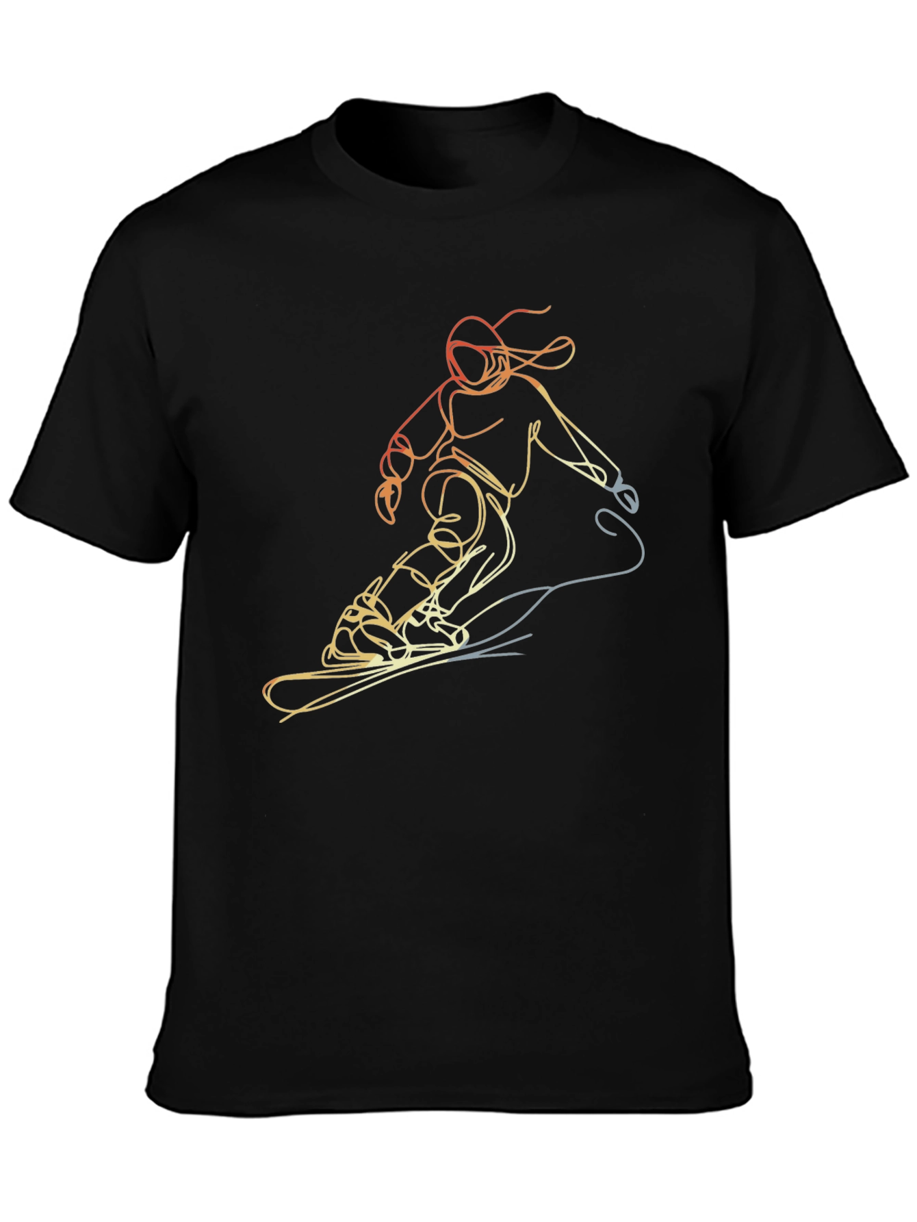 Snowboarding Line Art Tee - Cool Graphic T-Shirt