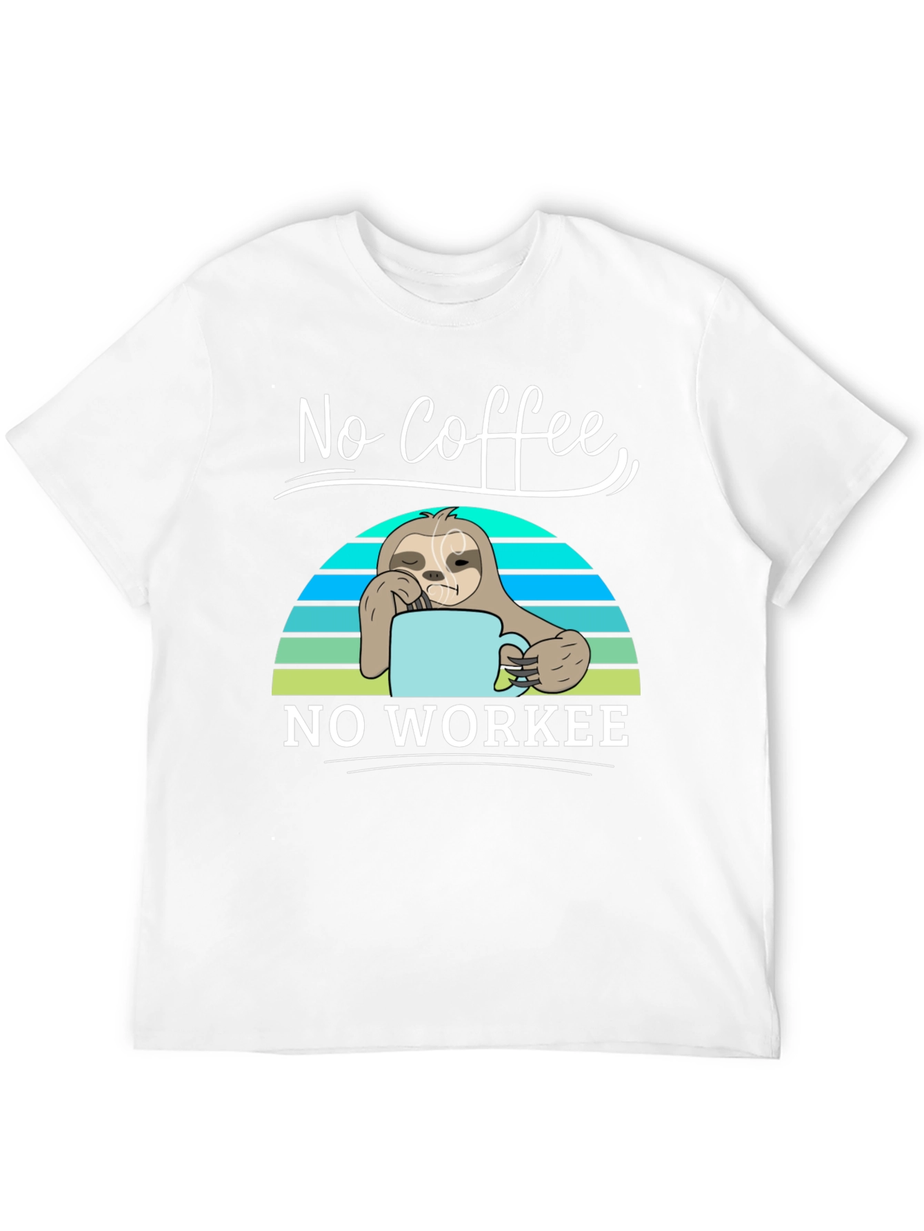 No Coffee No Workee Sloth Graphic Tee