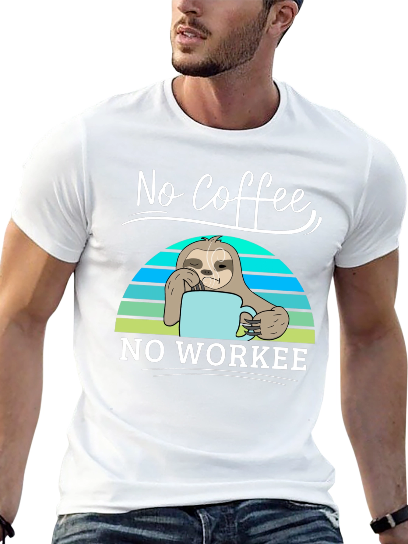 No Coffee No Workee Sloth Graphic Tee