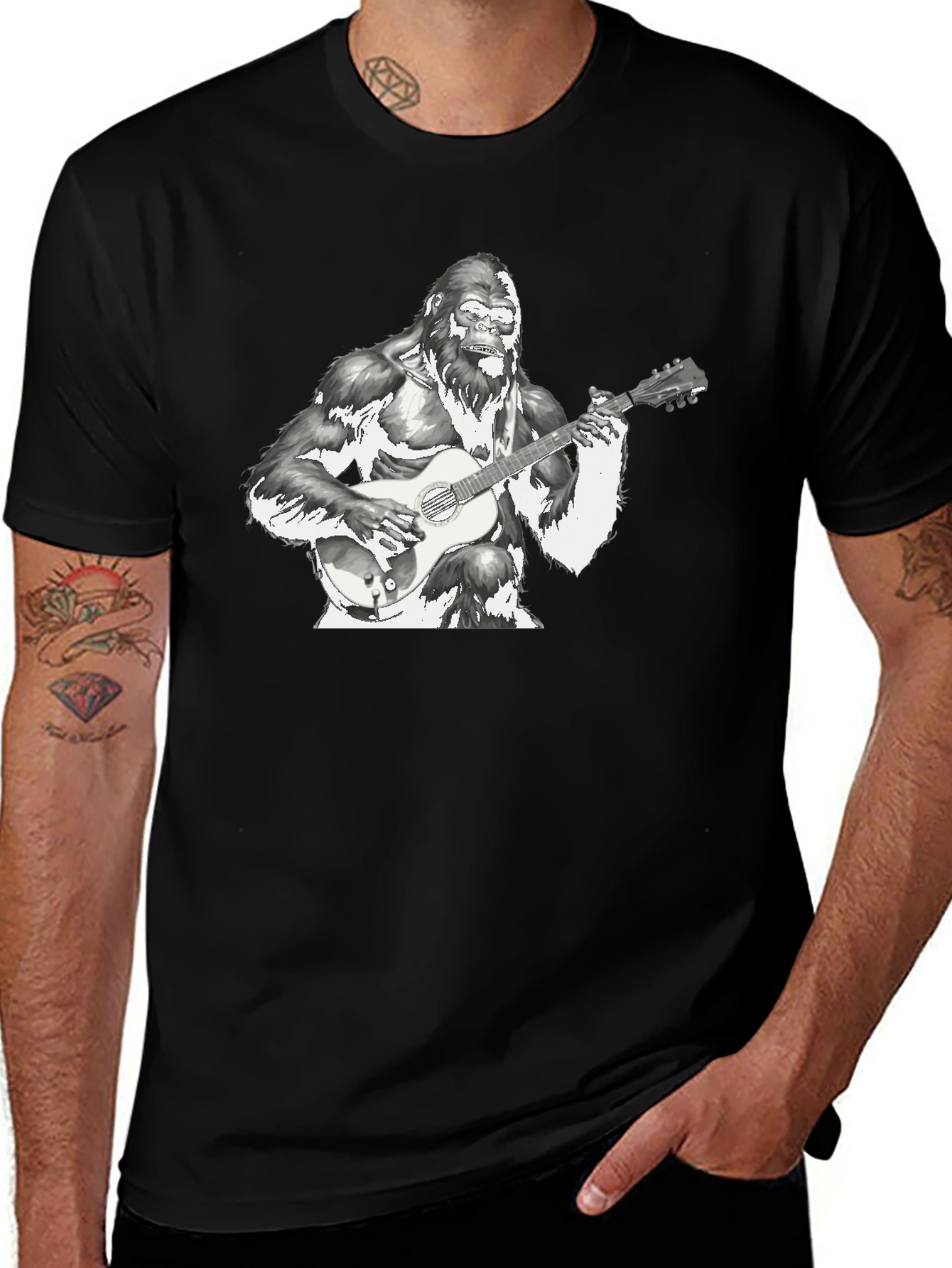 Gorilla Guitarist T-Shirt - Cool Graphic Tee