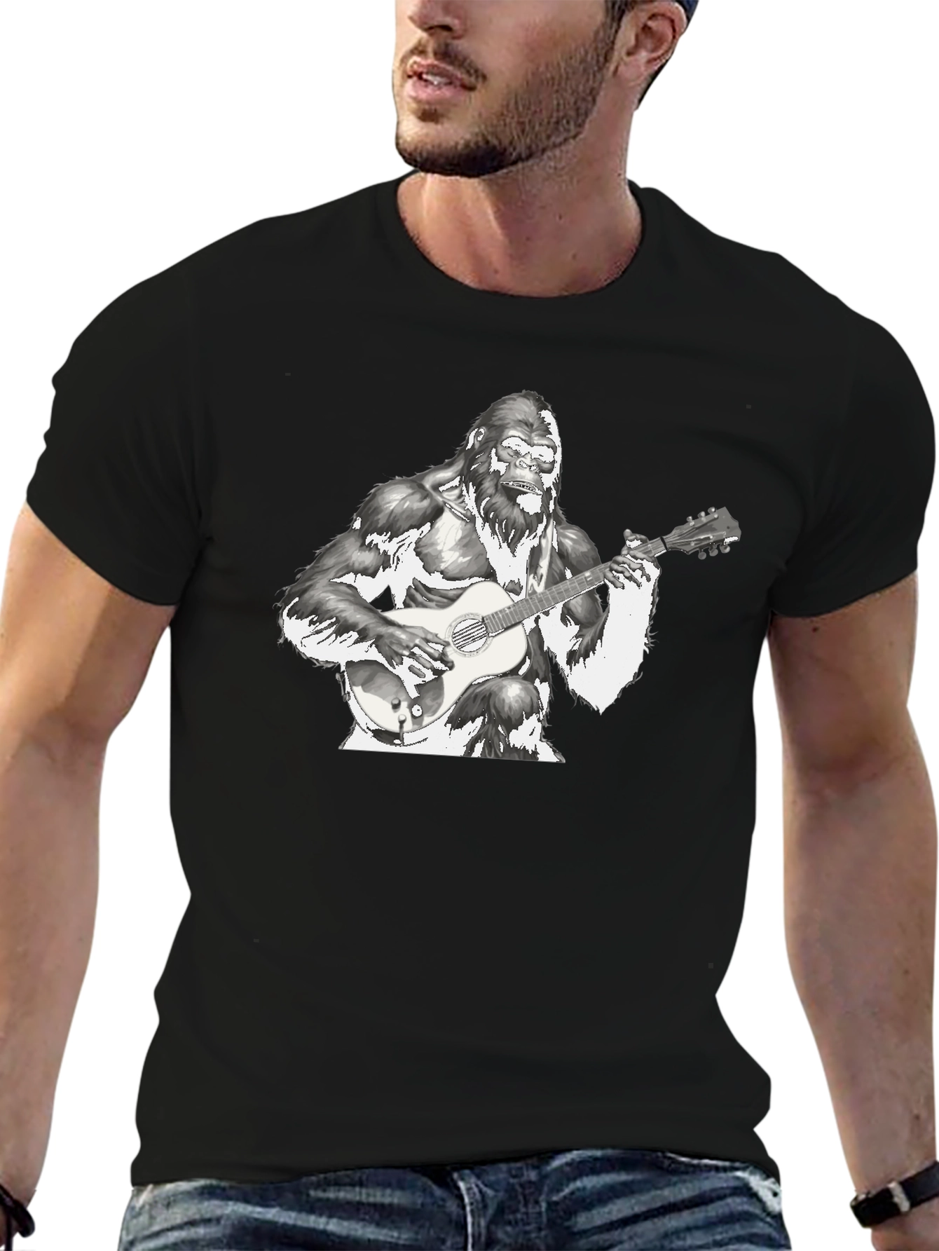 Gorilla Guitarist T-Shirt - Cool Graphic Tee