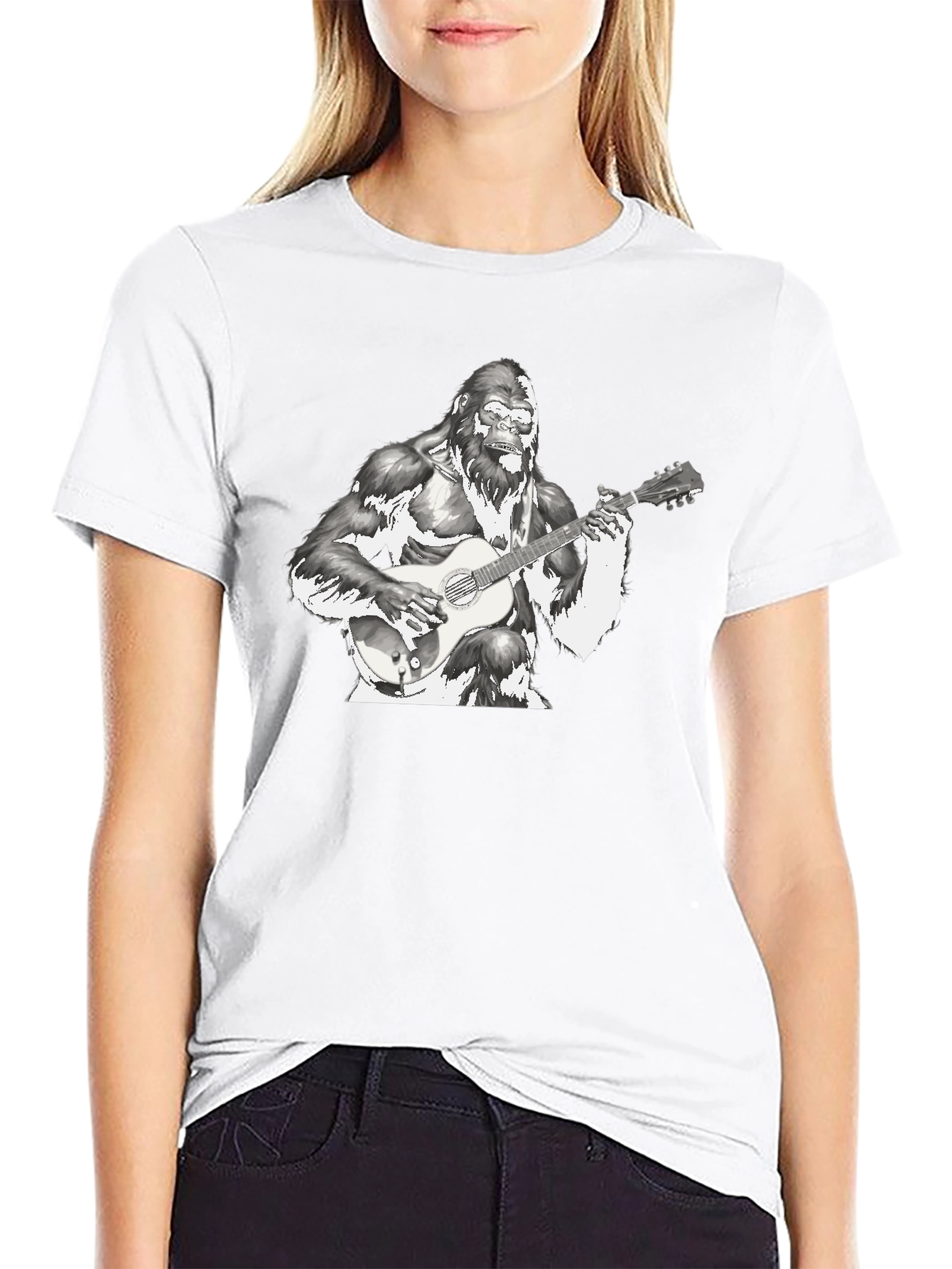 Gorilla Guitarist T-Shirt - Cool Graphic Tee