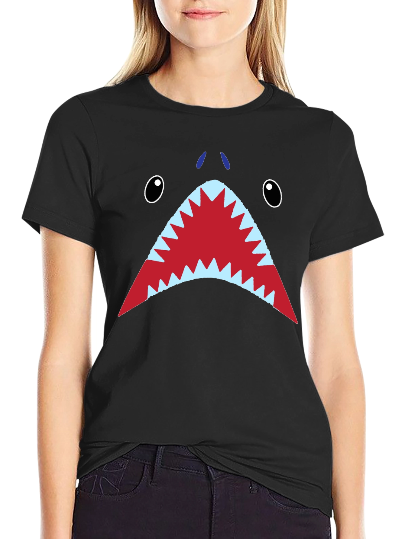 Shark Face Graphic Mens T-Shirt
