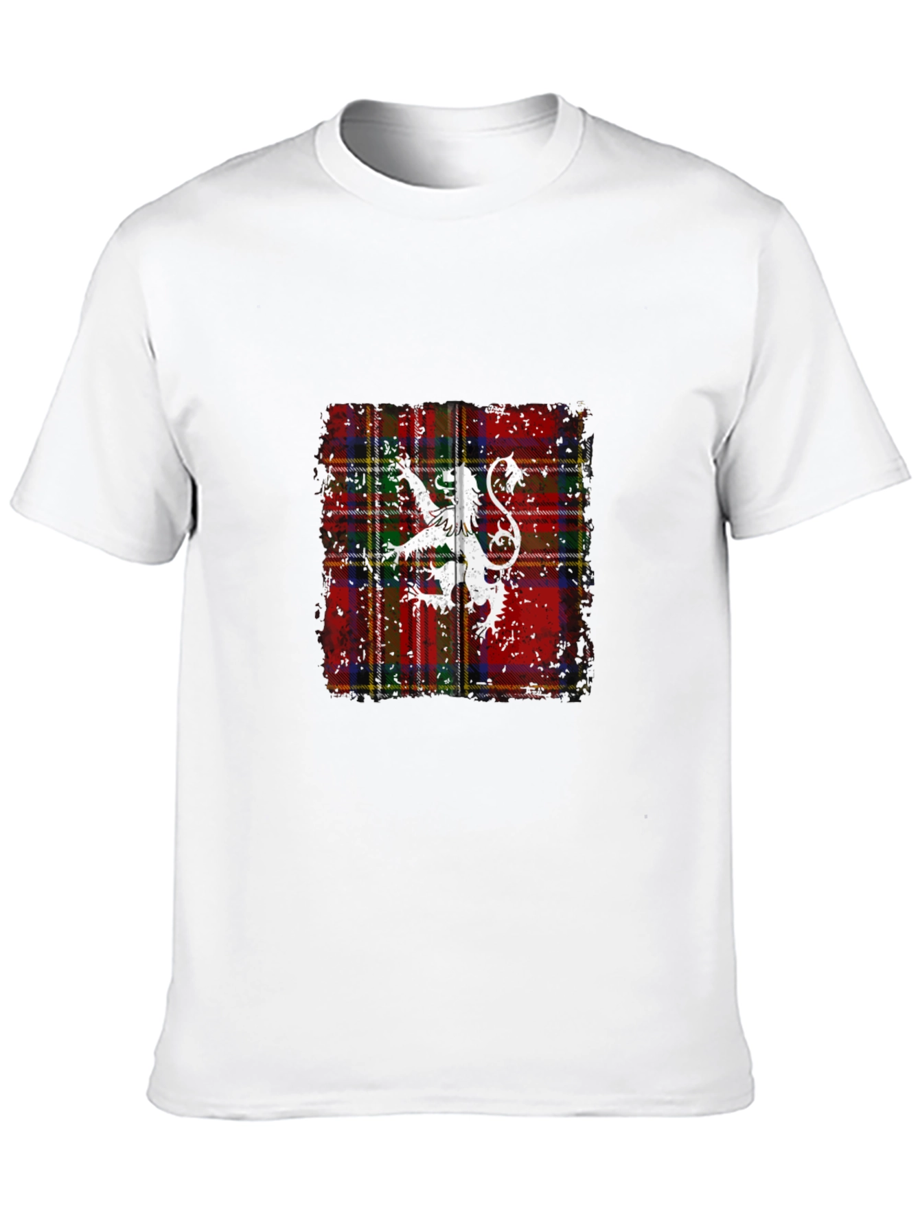 Scottish Lion Rampant Tartan Black T-Shirt