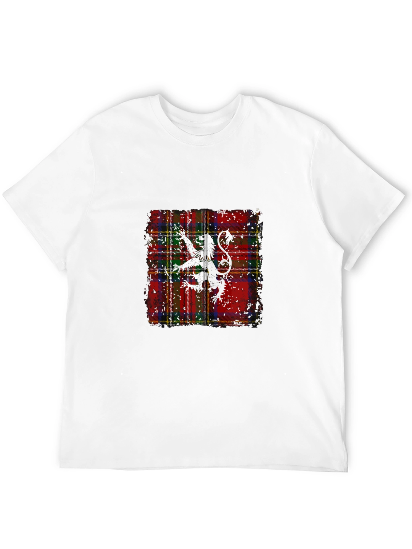 Scottish Lion Rampant Tartan Black T-Shirt
