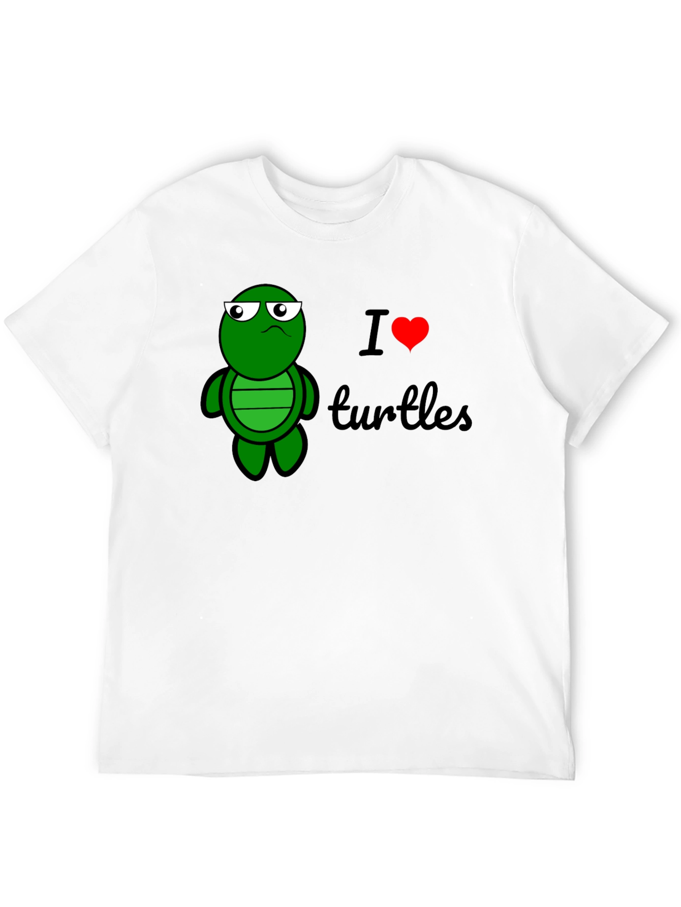 I Heart Turtles Graphic Tee - Black Cotton