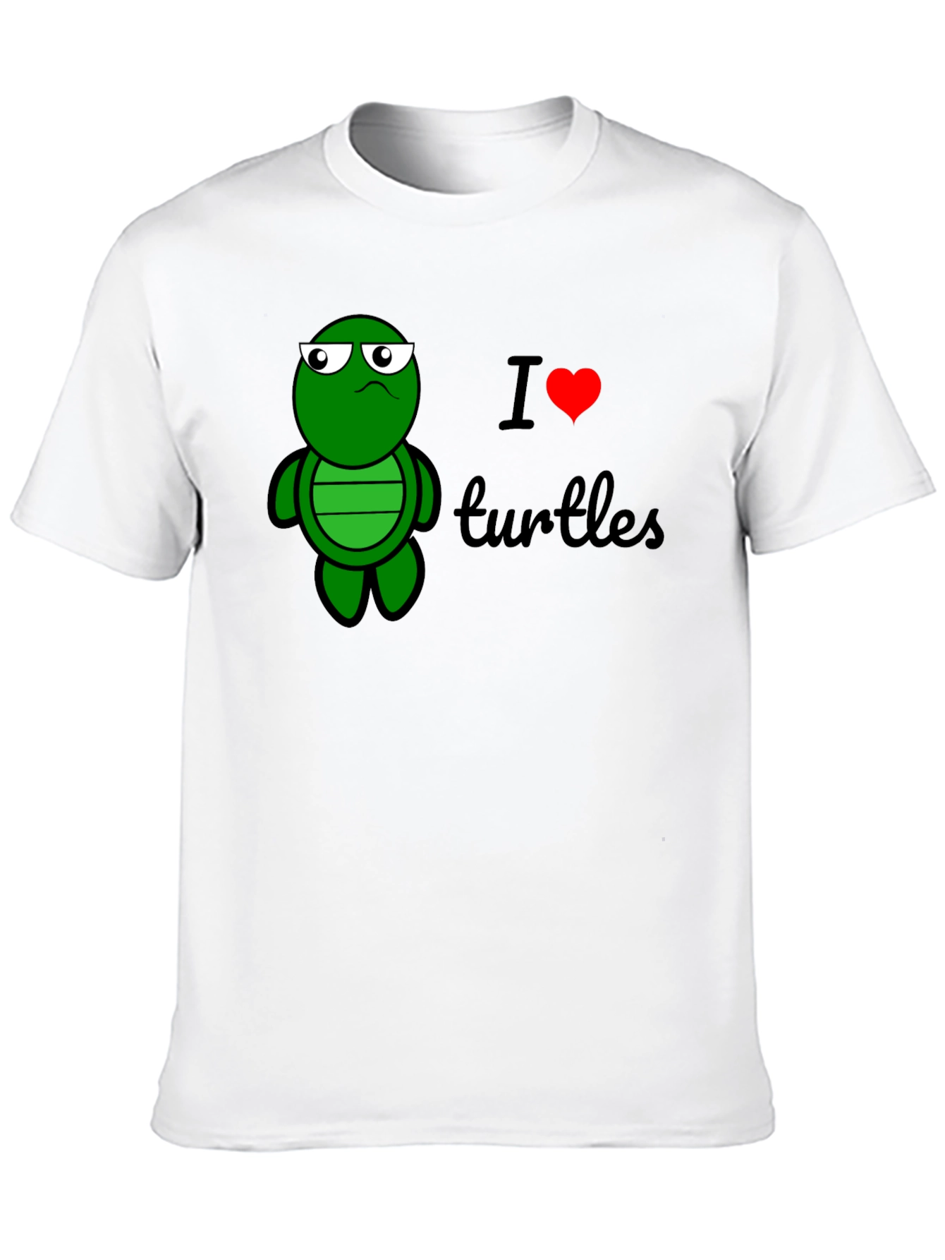 I Heart Turtles Graphic Tee - Black Cotton