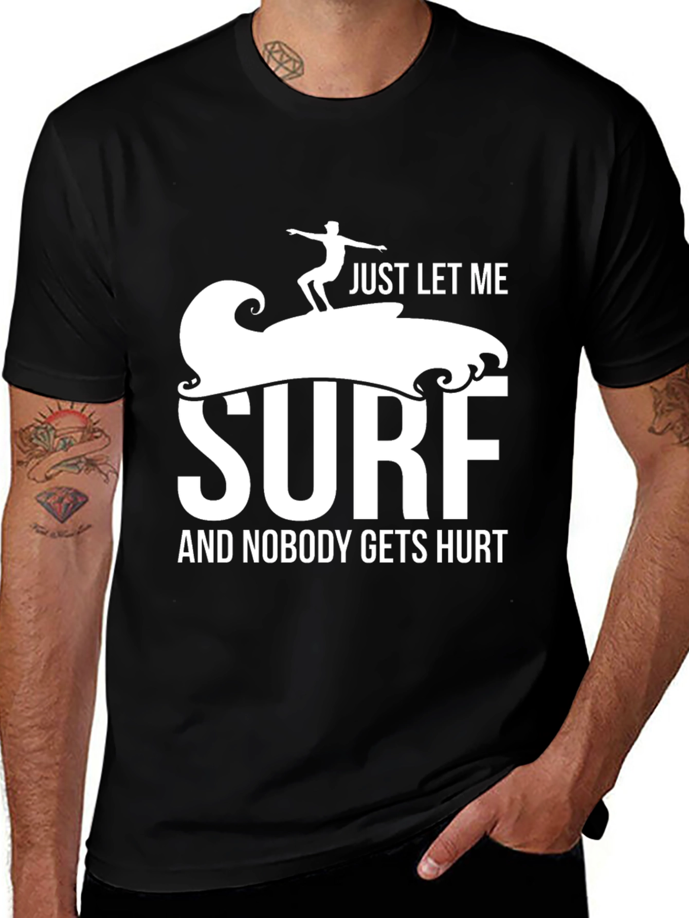 Just Let Me Surf T-Shirt Funny Surfer Tee