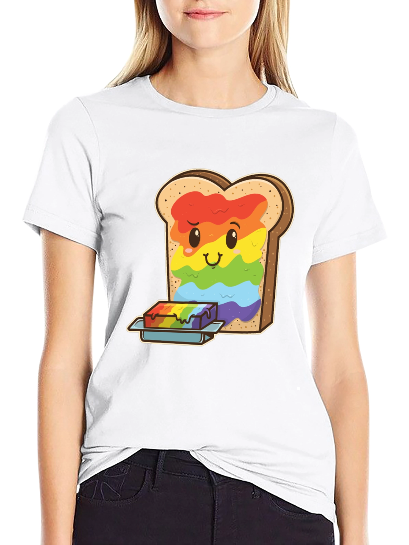 Rainbow Toast Graphic Tee - Unique Novelty Shirt