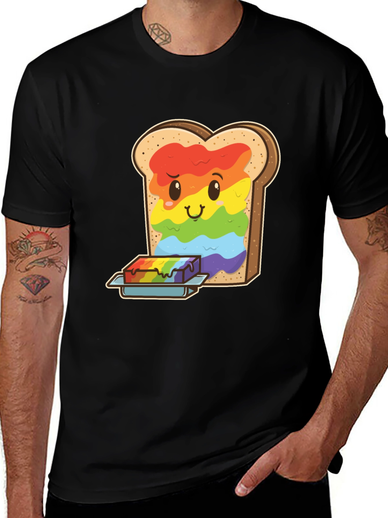 Rainbow Toast Graphic Tee - Unique Novelty Shirt