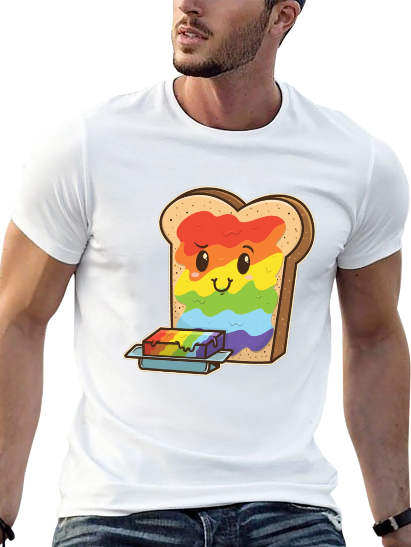 Rainbow Toast Graphic Tee - Unique Novelty Shirt