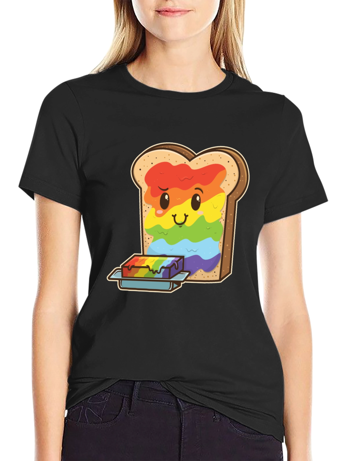 Rainbow Toast Graphic Tee - Unique Novelty Shirt