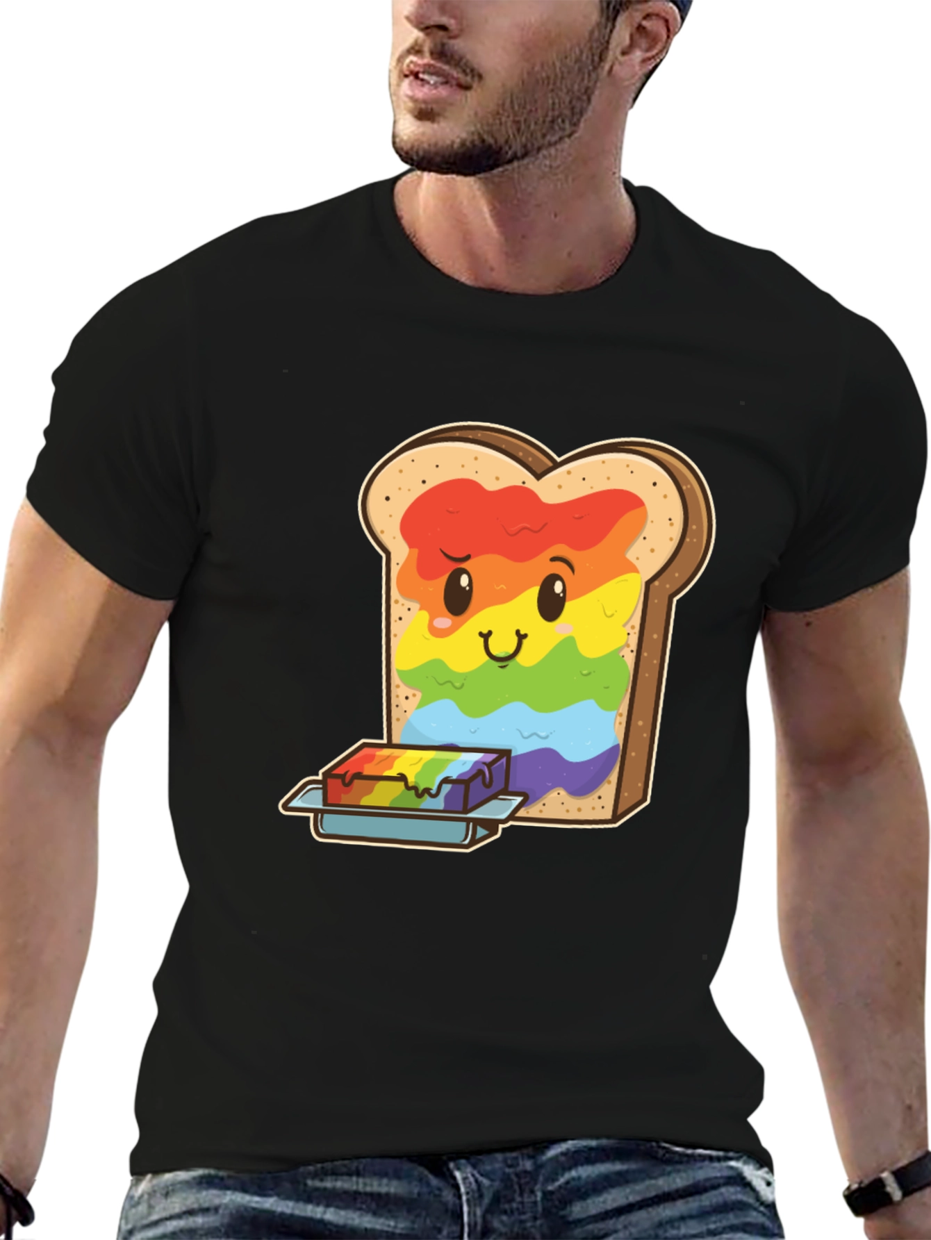 Rainbow Toast Graphic Tee - Unique Novelty Shirt