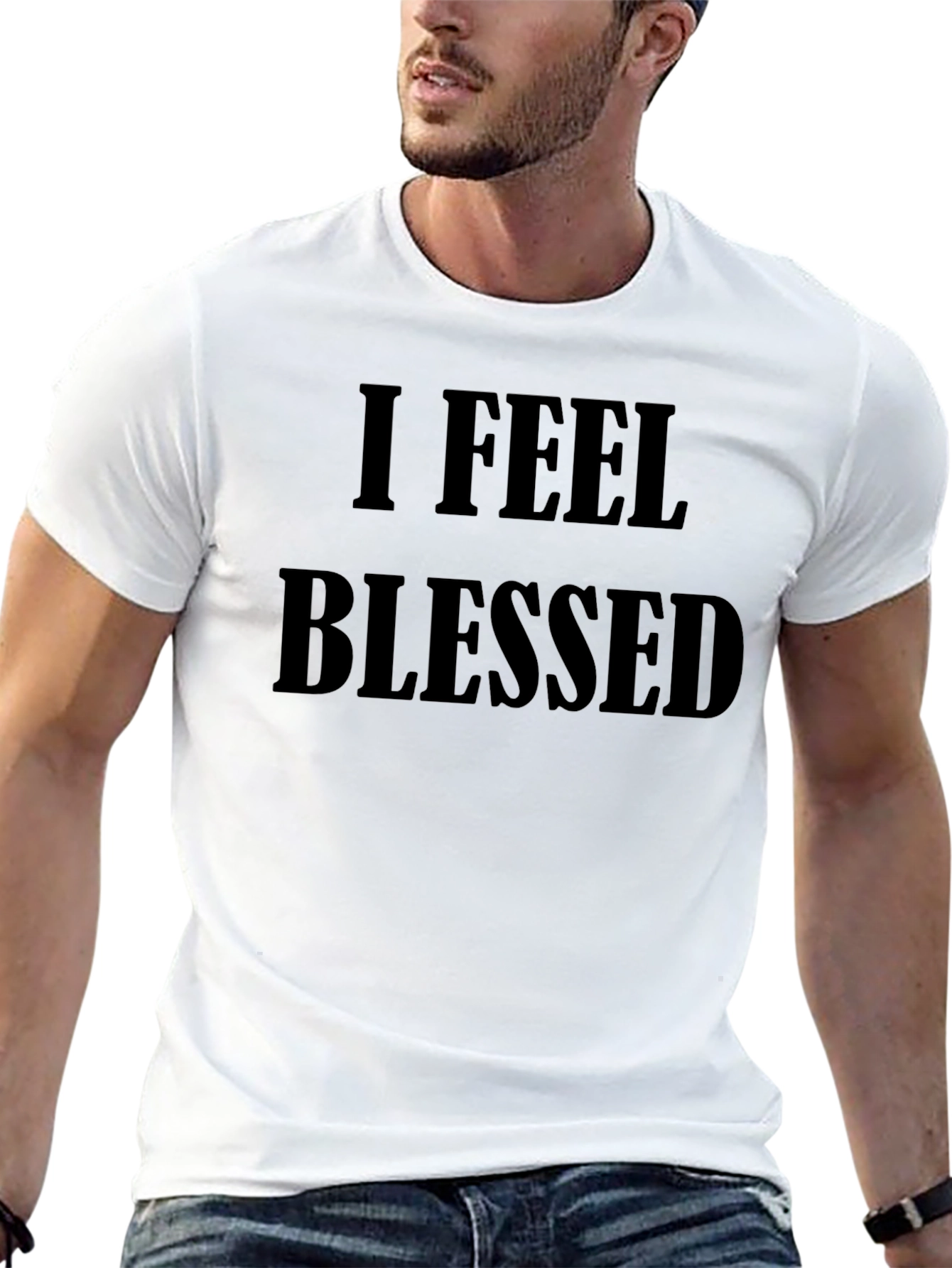 I Feel Blessed Mens Black T-Shirt