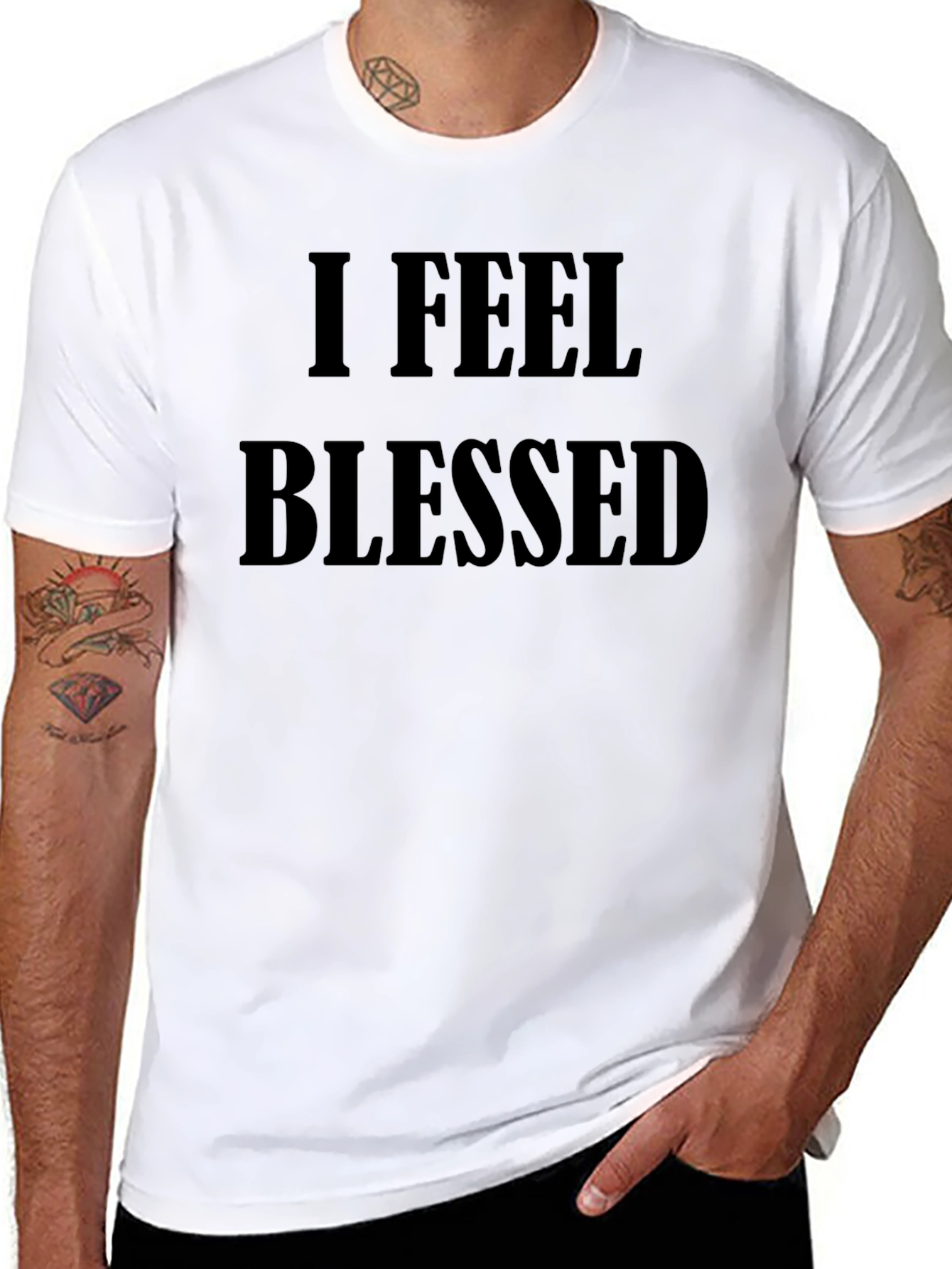 I Feel Blessed Mens Black T-Shirt