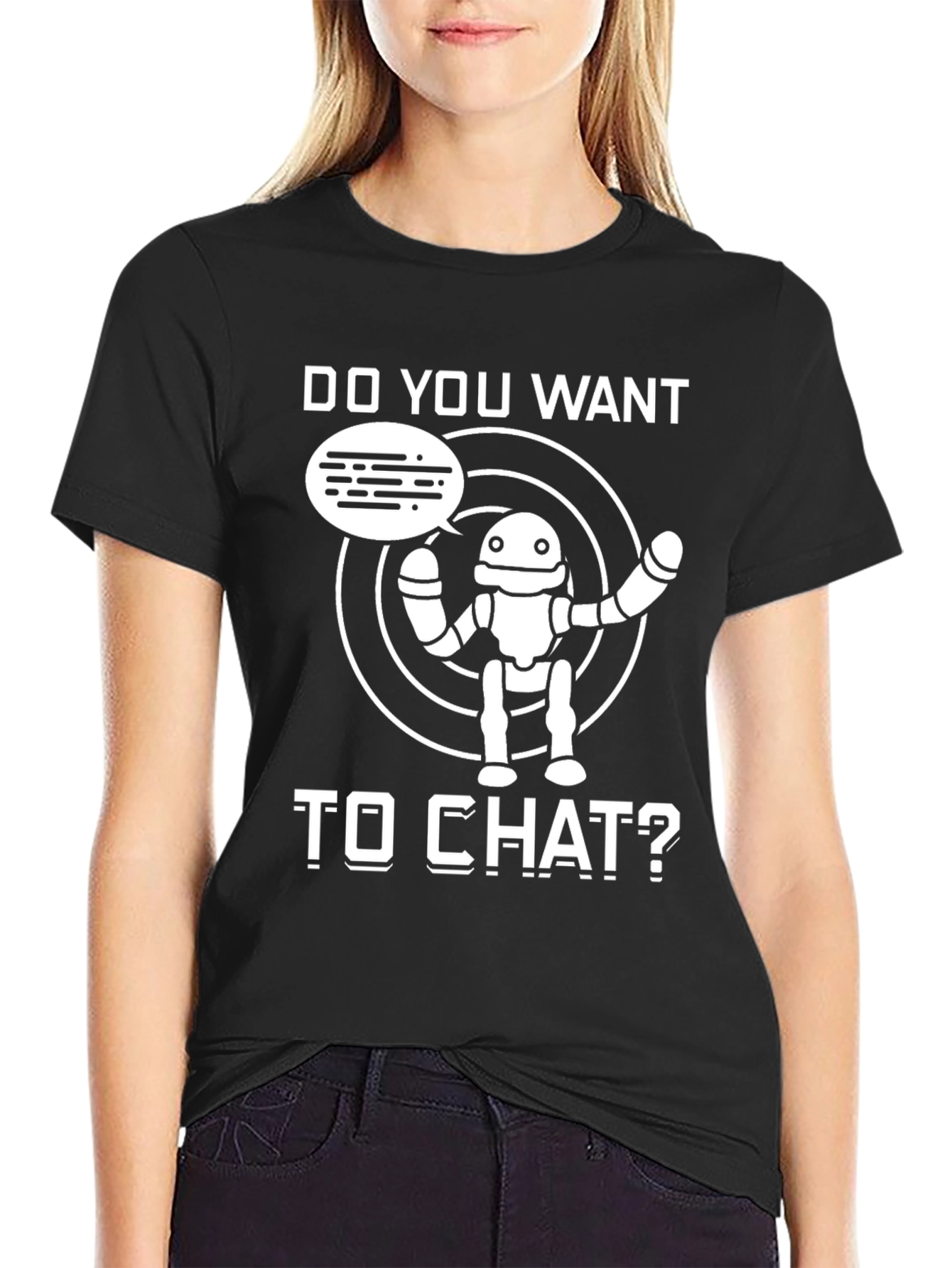 Do You Want to Chat? Robot Graphic T-Shirt