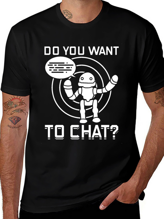 Do You Want to Chat? Robot Graphic T-Shirt