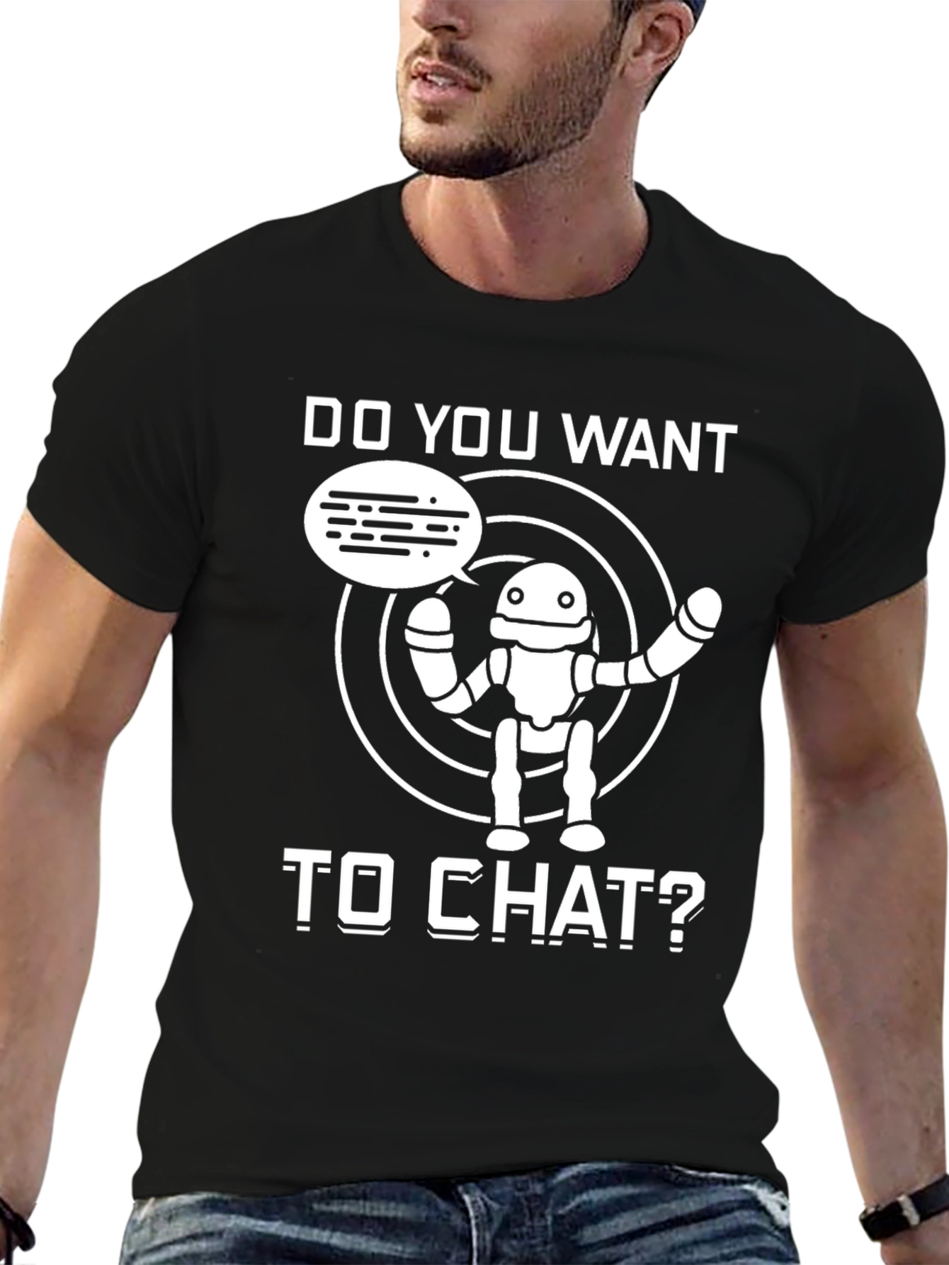 Do You Want to Chat? Robot Graphic T-Shirt