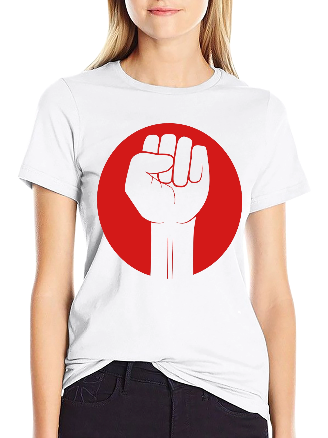 Revolution Fist Graphic Tee - Bold Black Cotton T-Shirt