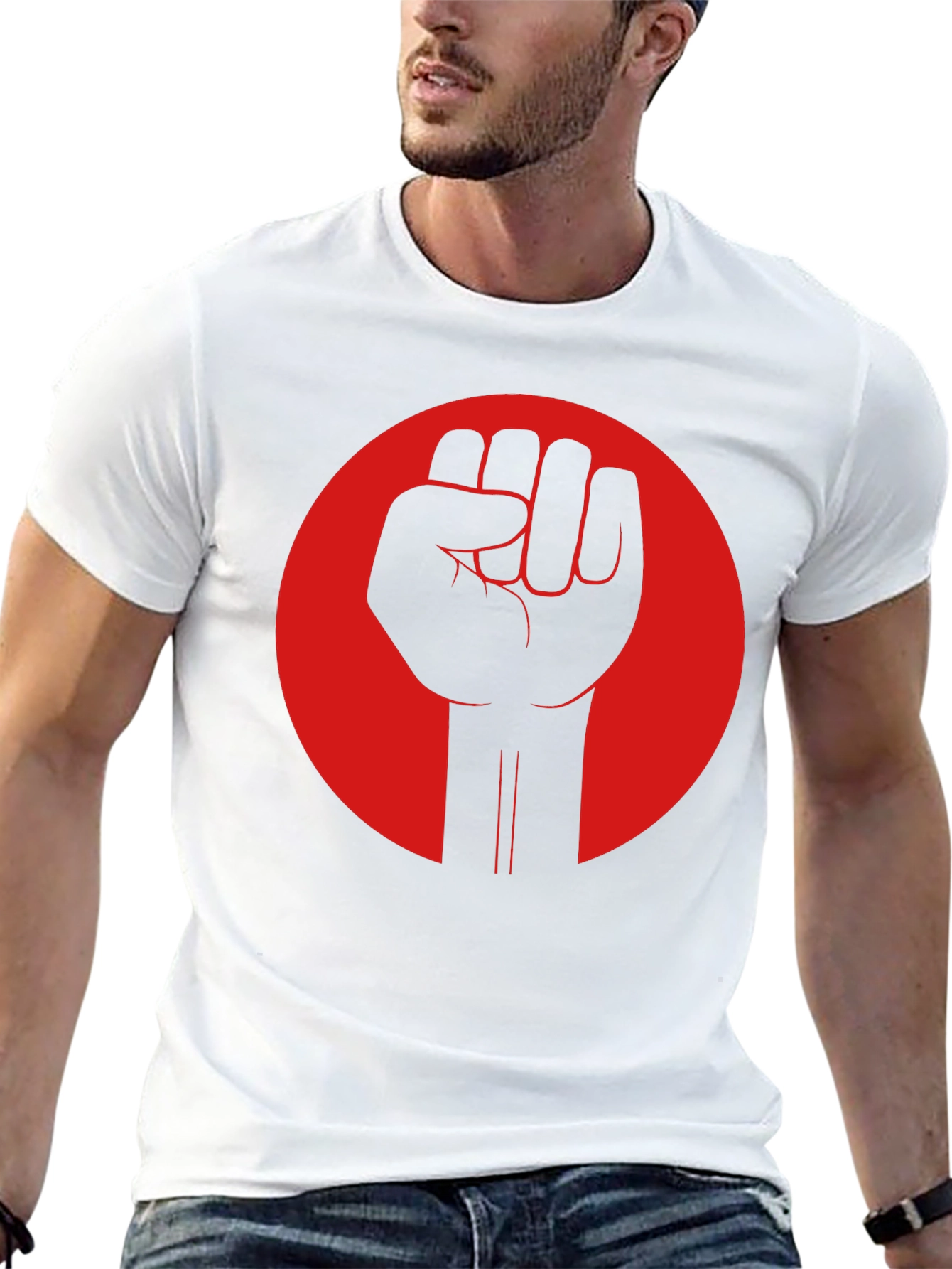 Revolution Fist Graphic Tee - Bold Black Cotton T-Shirt