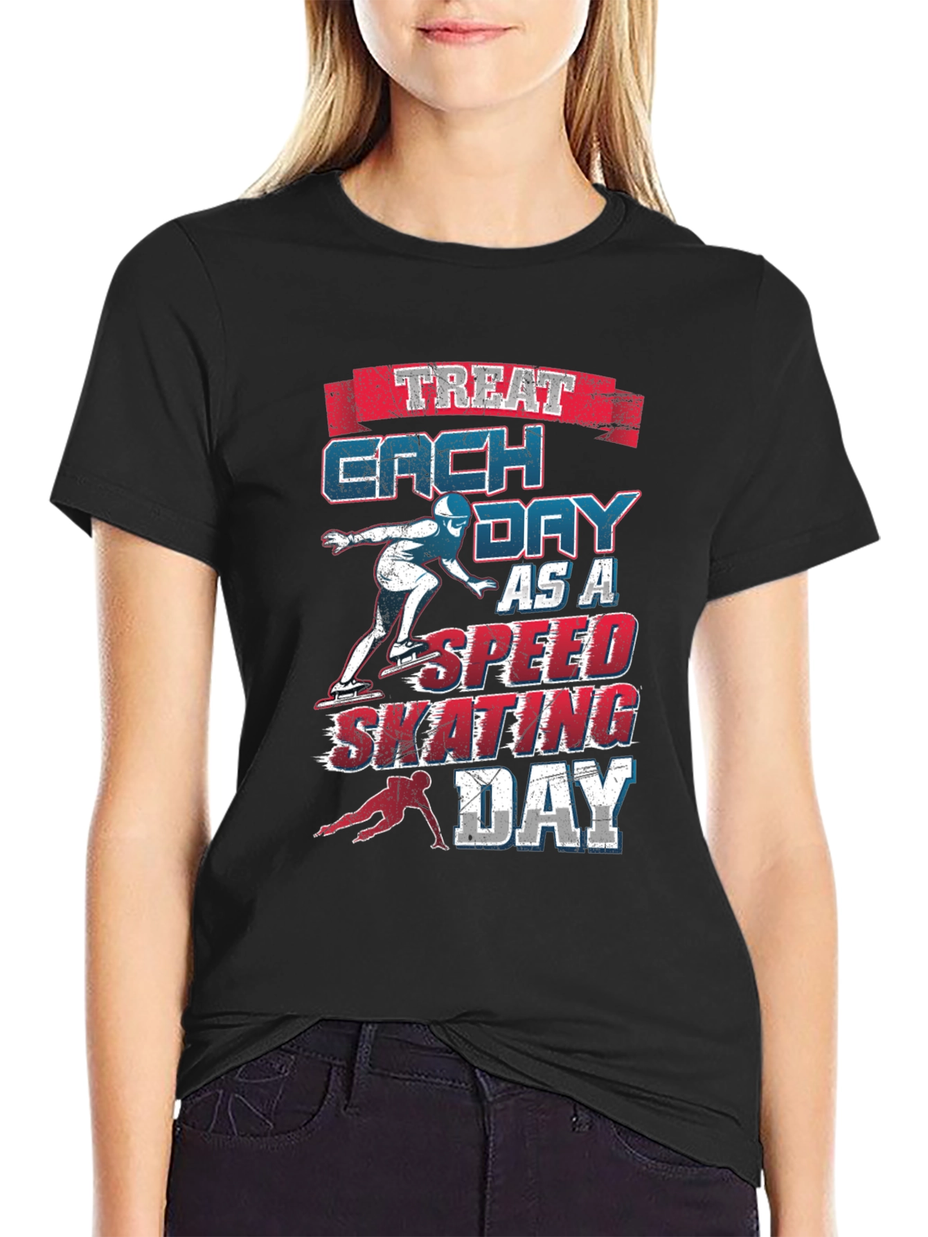 Speed Skating Day Graphic T-Shirt