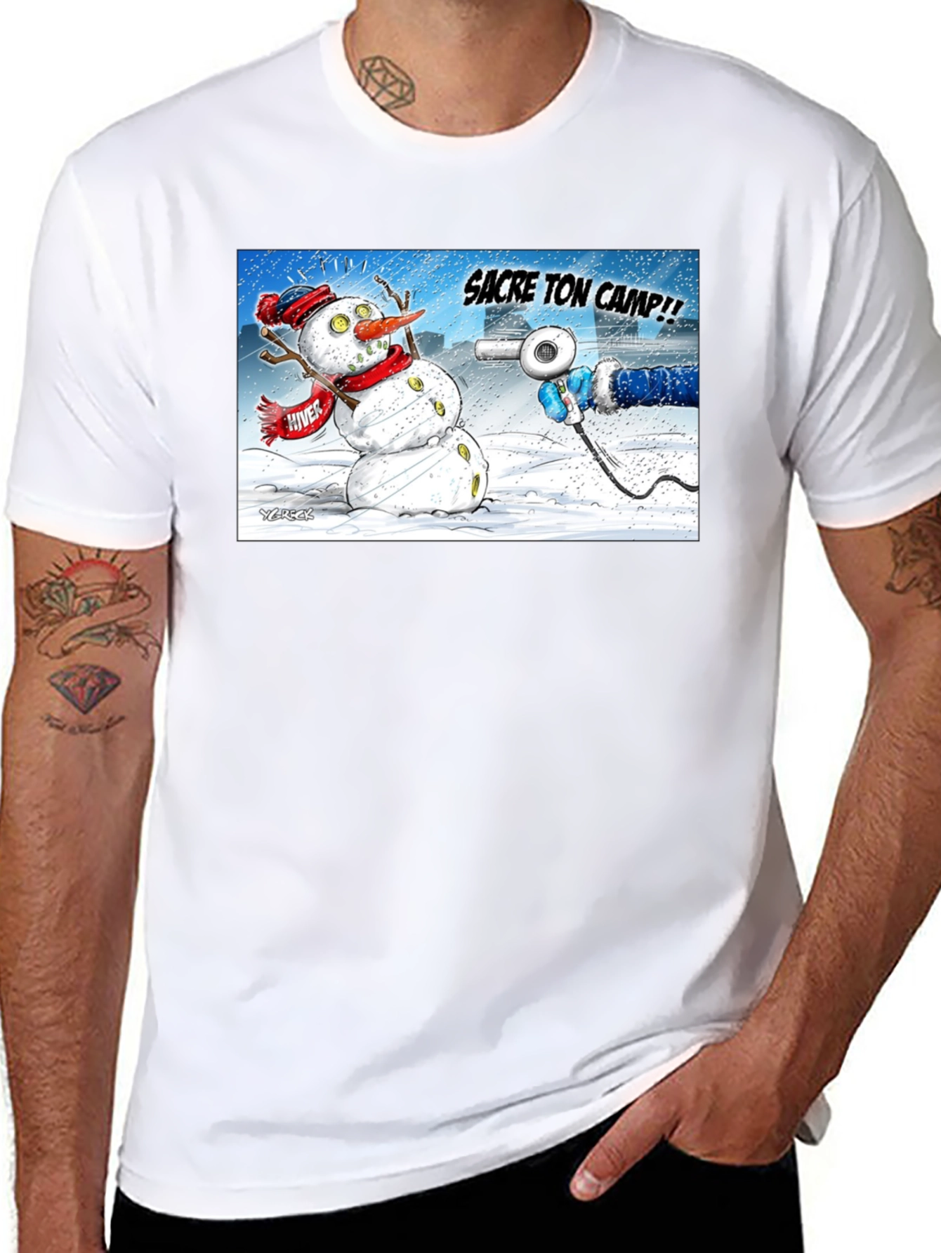 Funny Snowman Cartoon T-Shirt