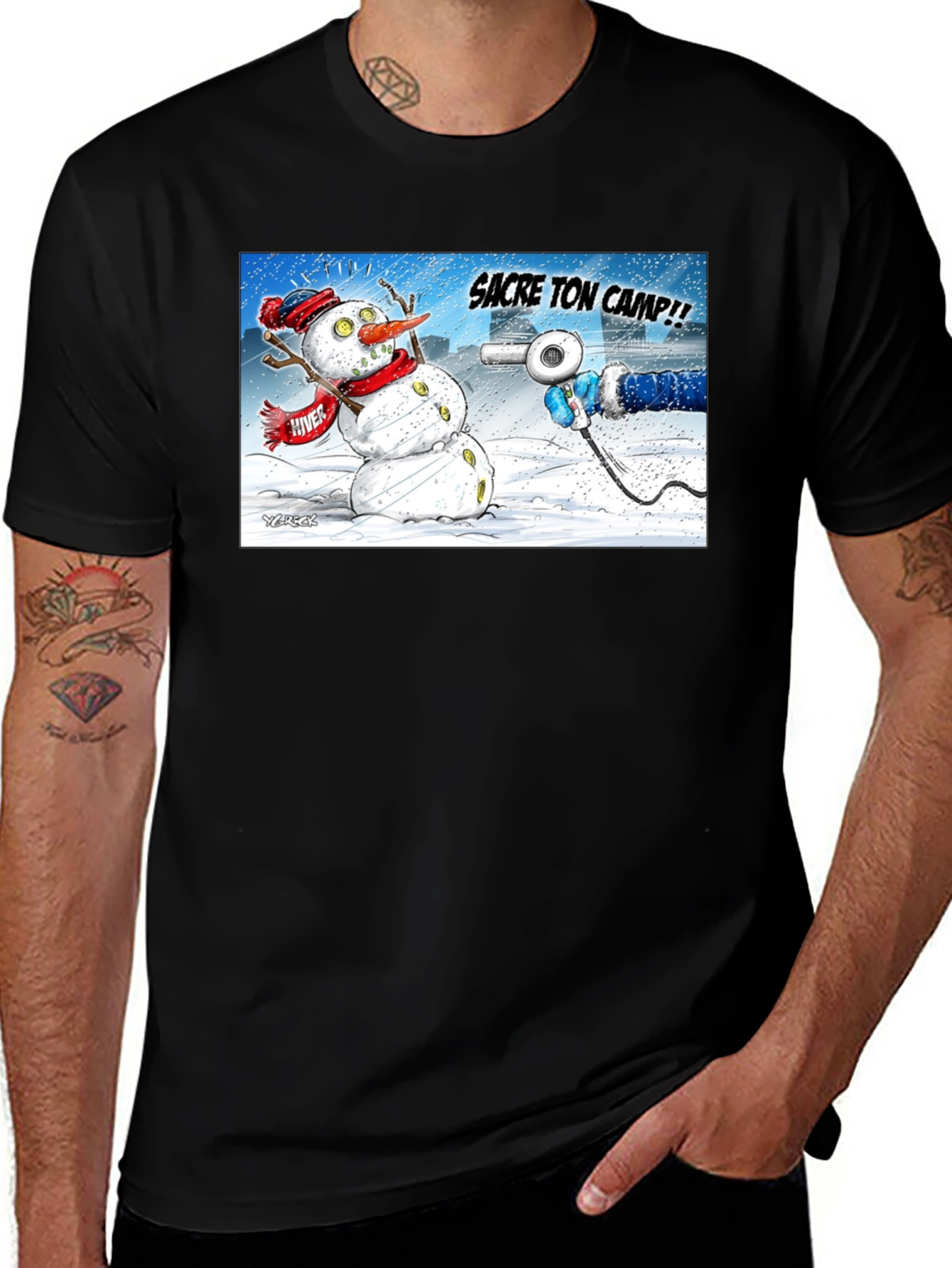 Funny Snowman Cartoon T-Shirt