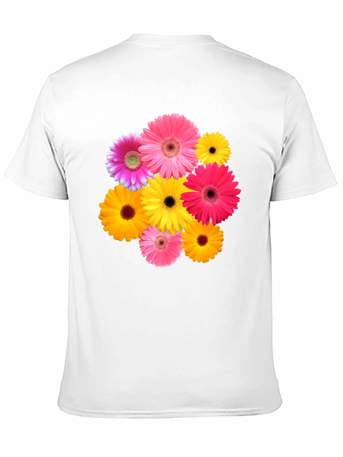 Floral Gerbera Daisy Black T-Shirt